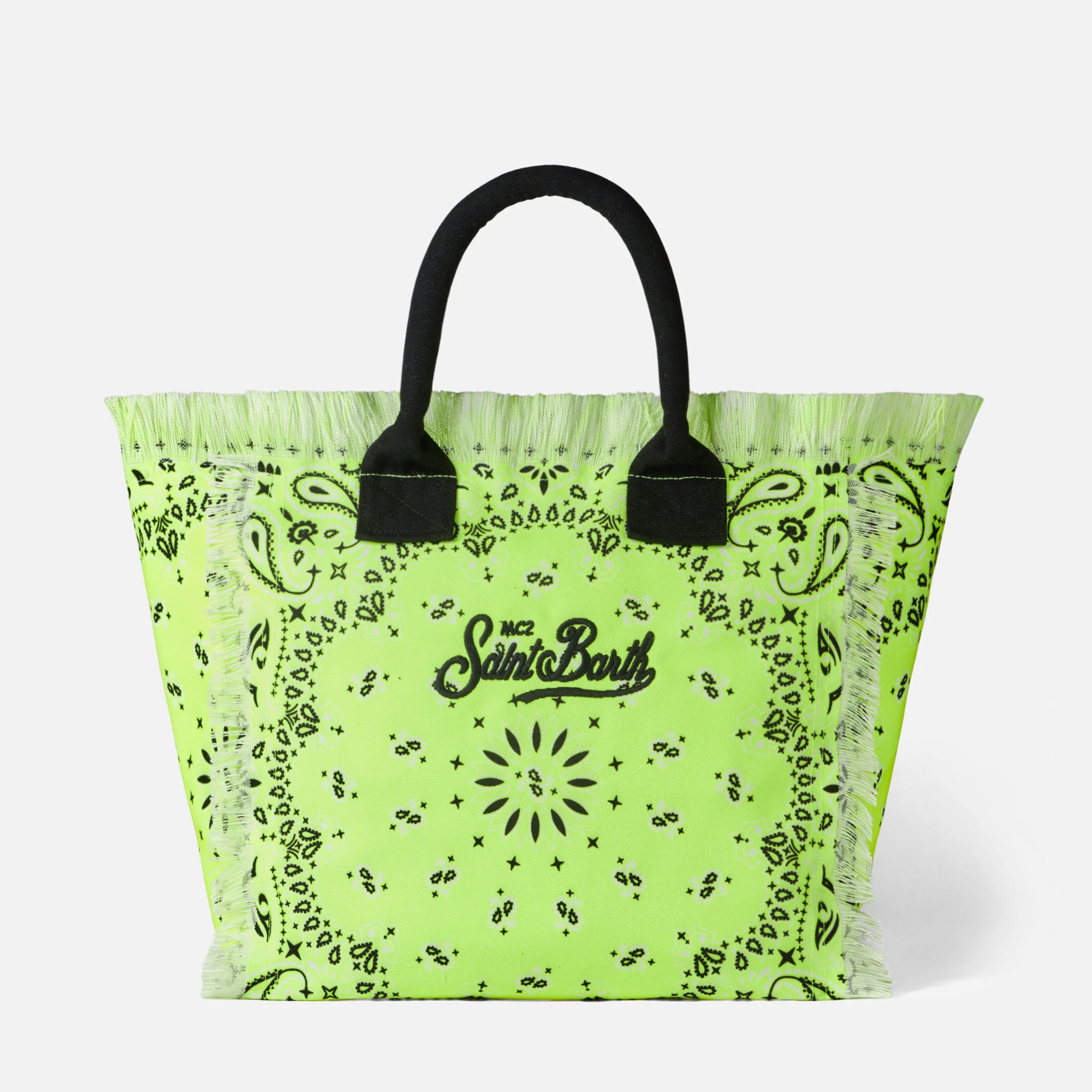 Vanity fluo yellow shoulder bag with bandanna print - Image 3