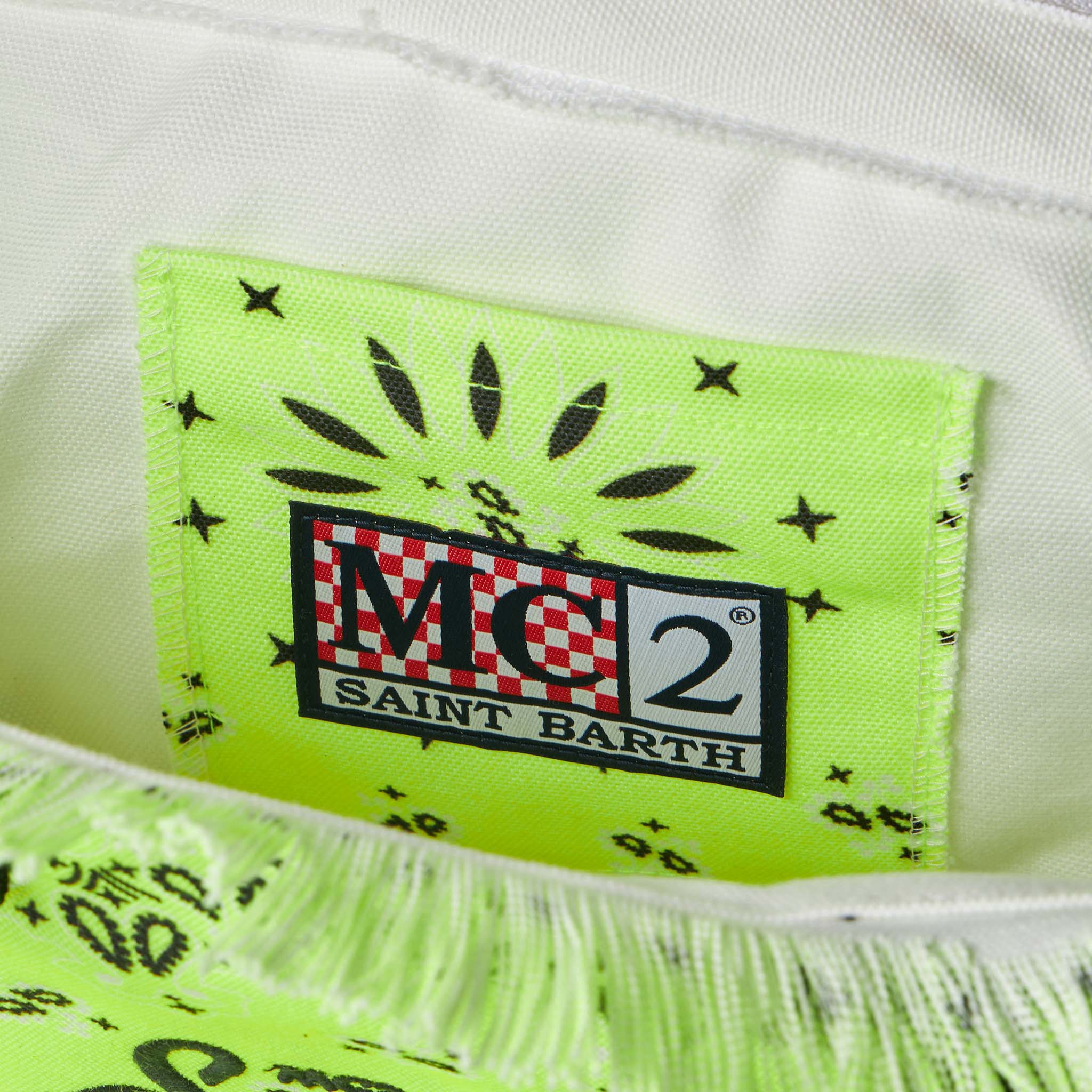 Vanity fluo yellow shoulder bag with bandanna print - Image 5