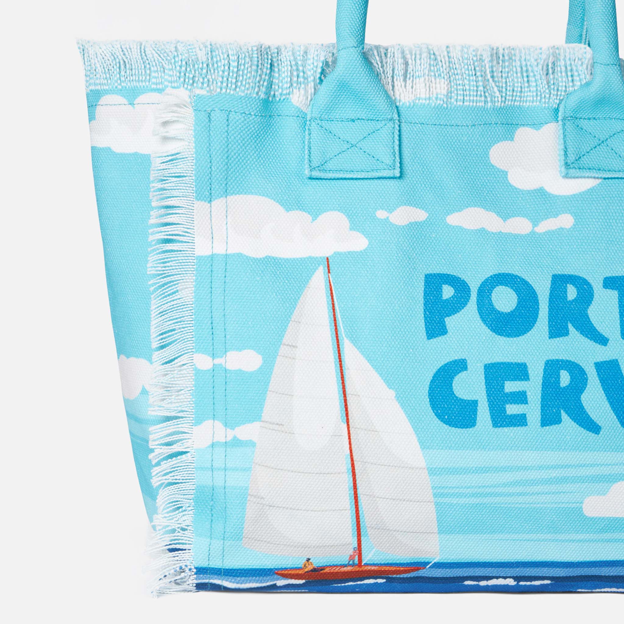 Vanity canvas shoulder bag with Porto Cervo print - Image 5
