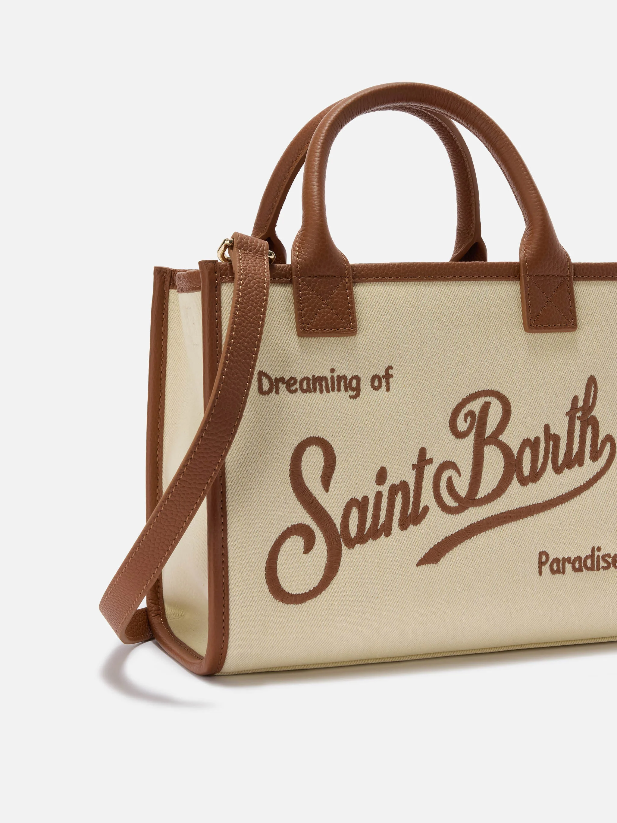 Vanity medium canvas and pebbled leather bag - Image 2