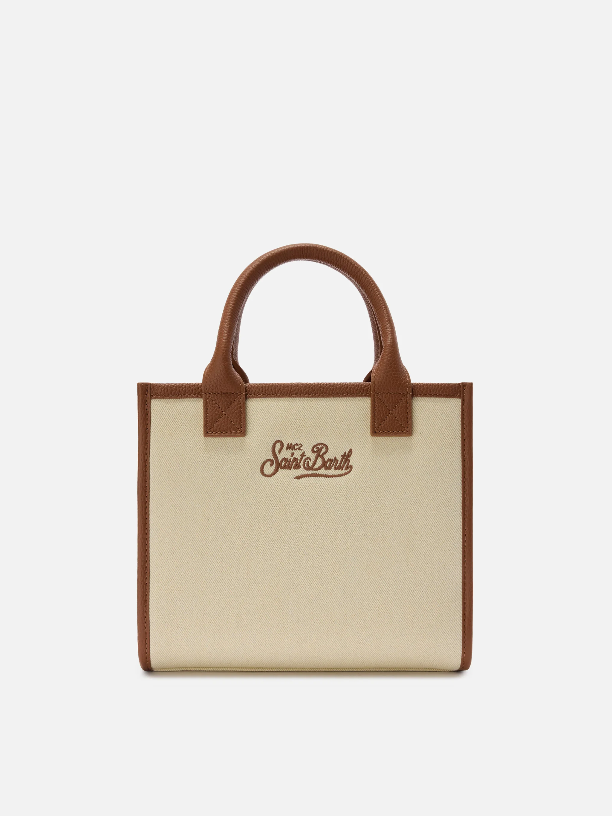 Vanity medium canvas and pebbled leather bag - Image 3