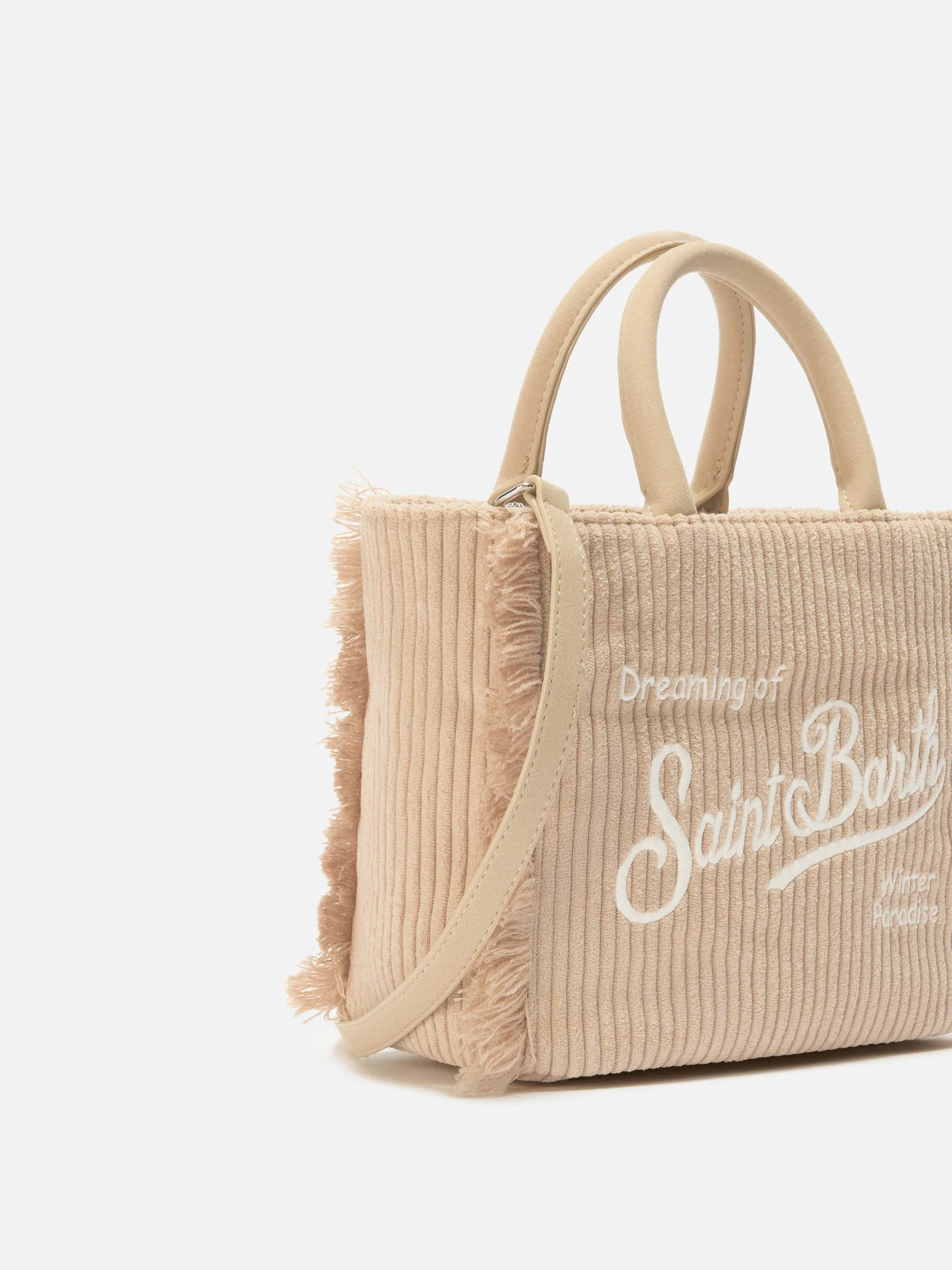 Vanity Mini Corduroy beige bag - Image 3