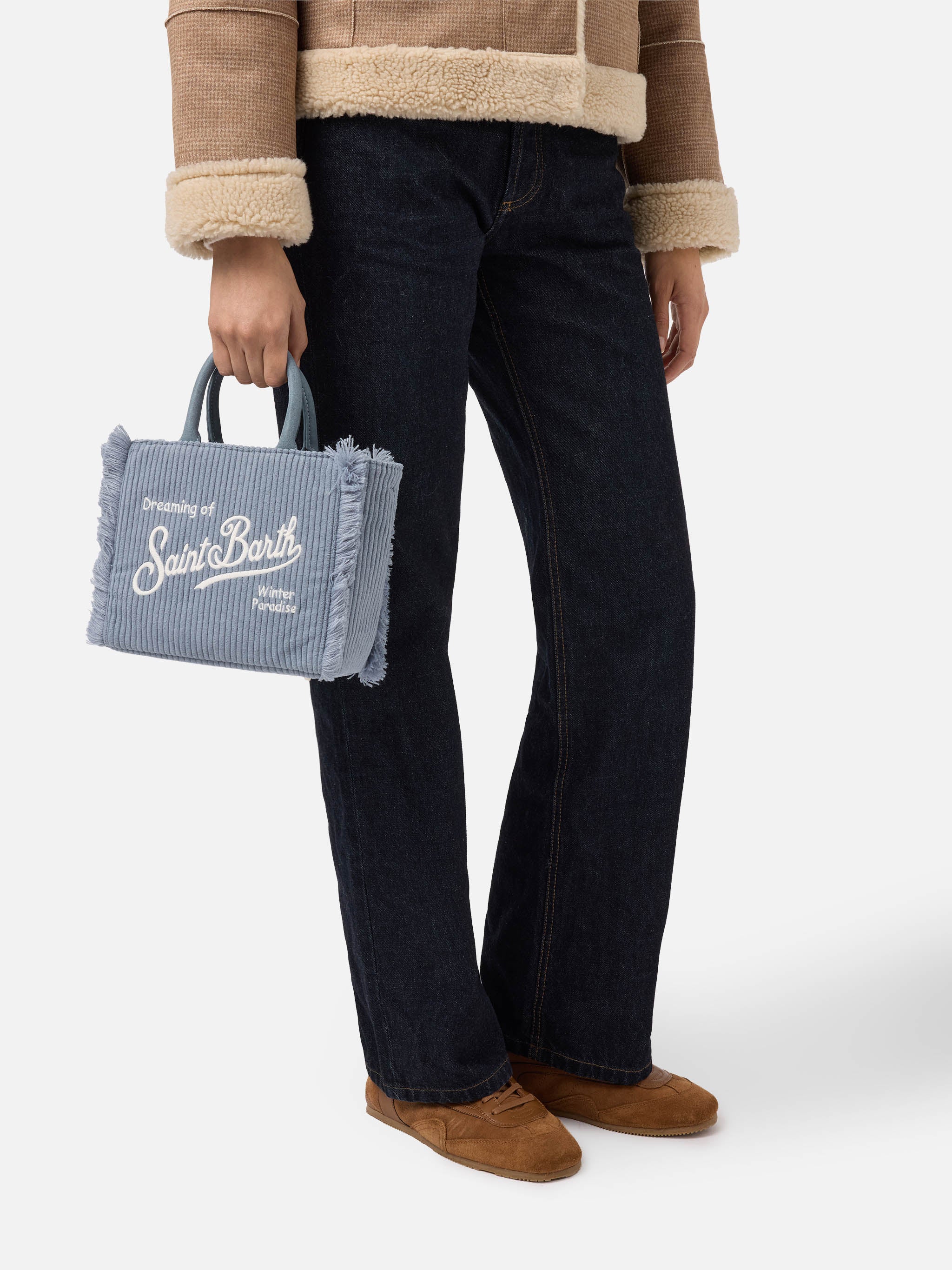 Vanity Mini Corduroy dusty blue bag - Image 2