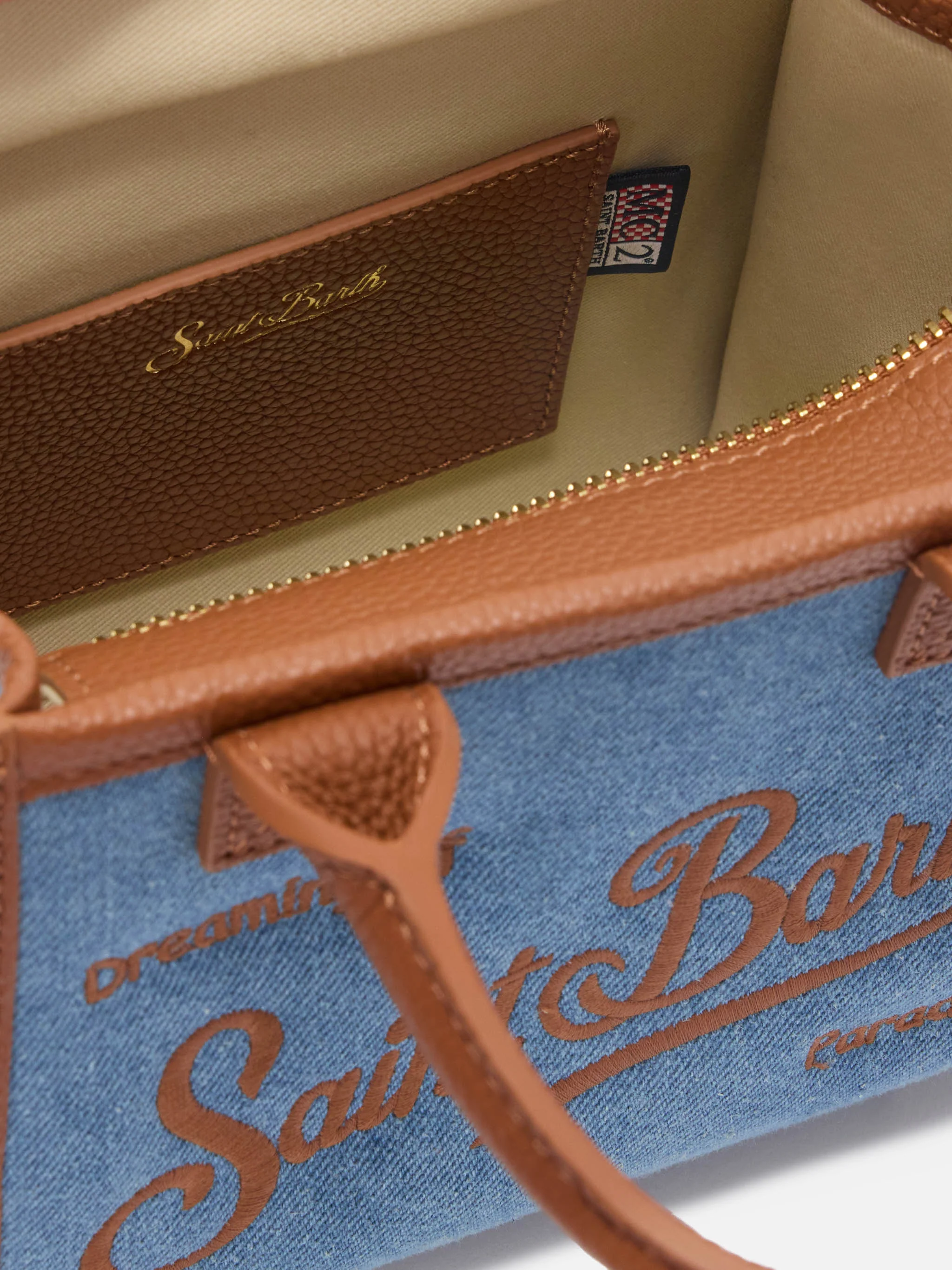 Vanity mini denim and pebbled leather bag - Image 5