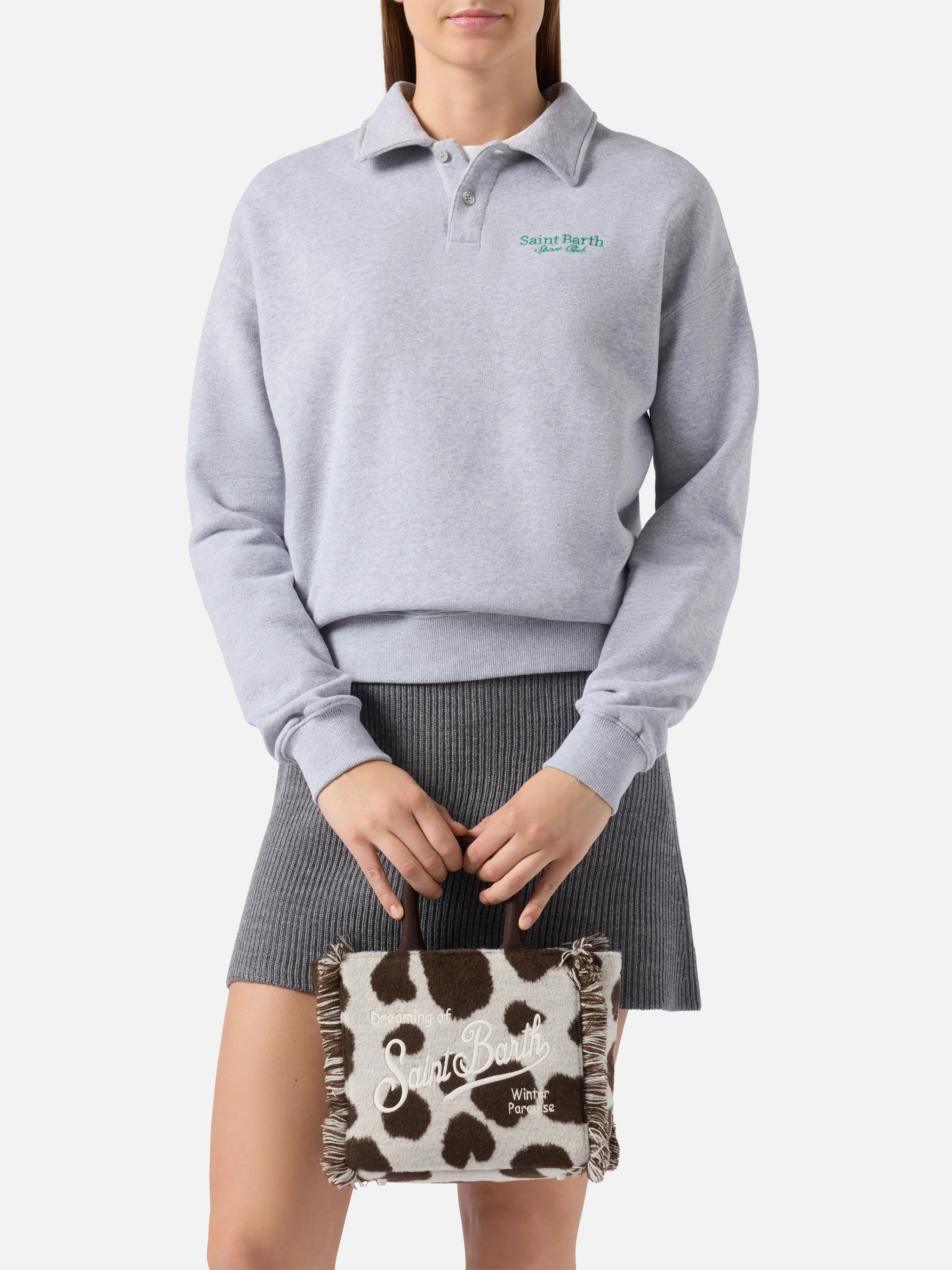 Vanity Mini Felt cow print bag - Image 2