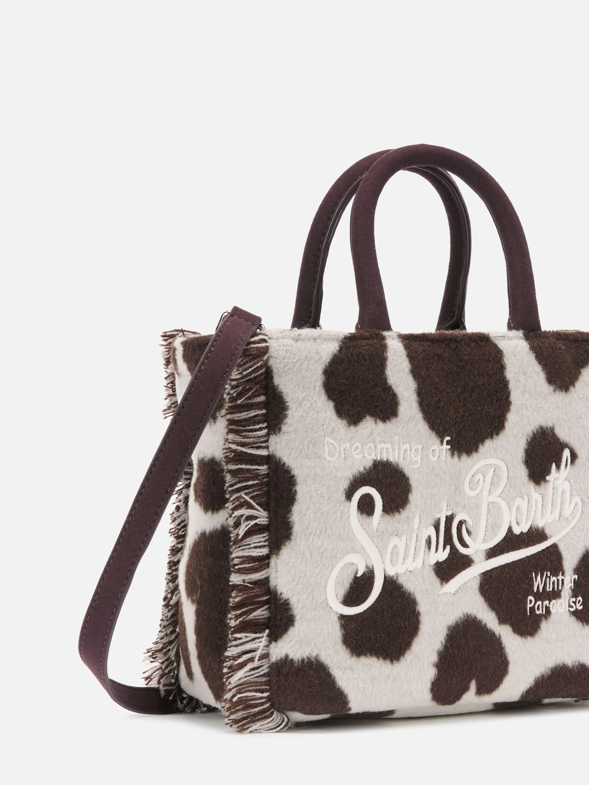 Vanity Mini Felt cow print bag - Image 3