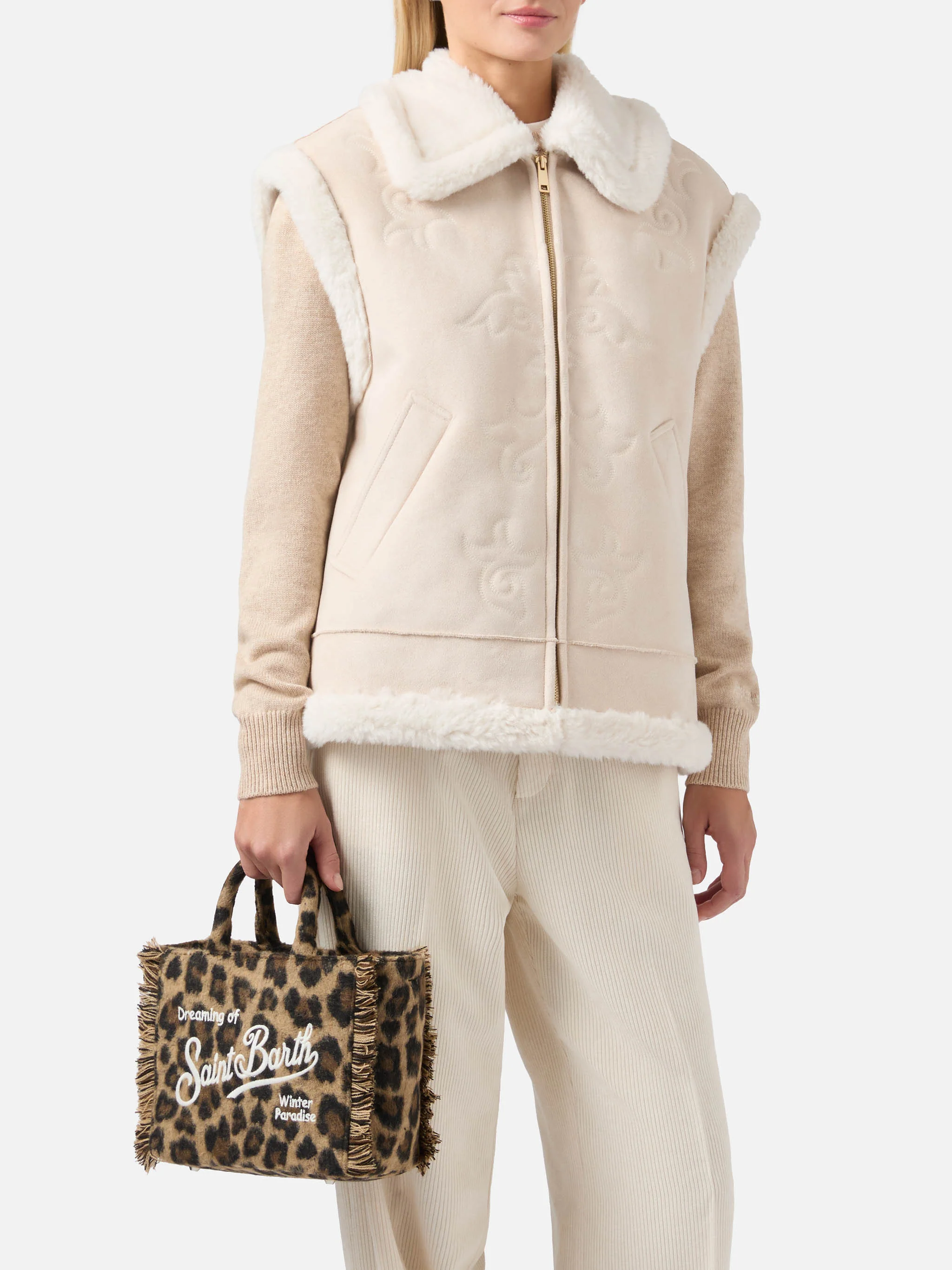 Vanity Mini Felt leopard print bag - Image 2