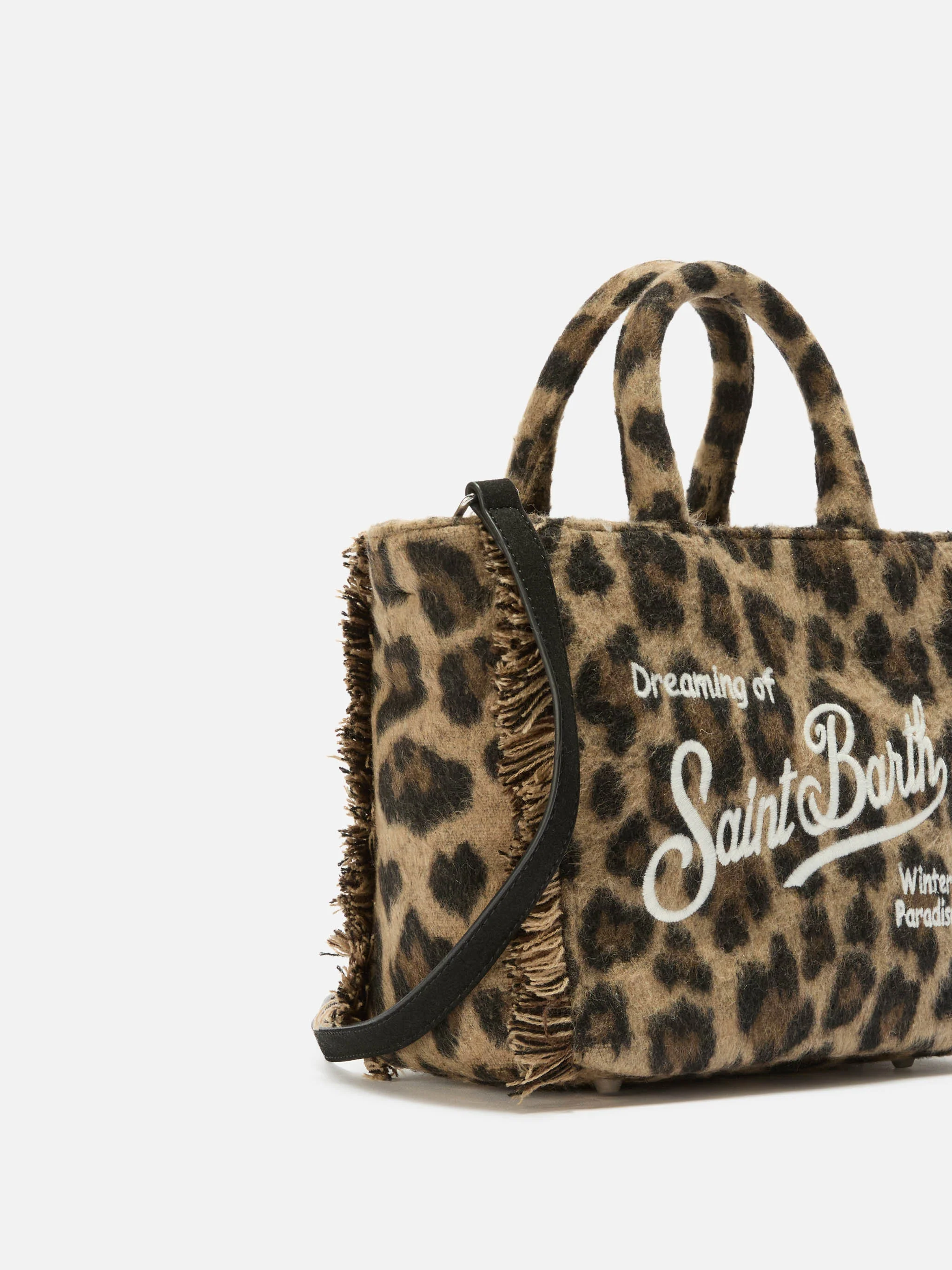 Vanity Mini Felt leopard print bag - Image 3