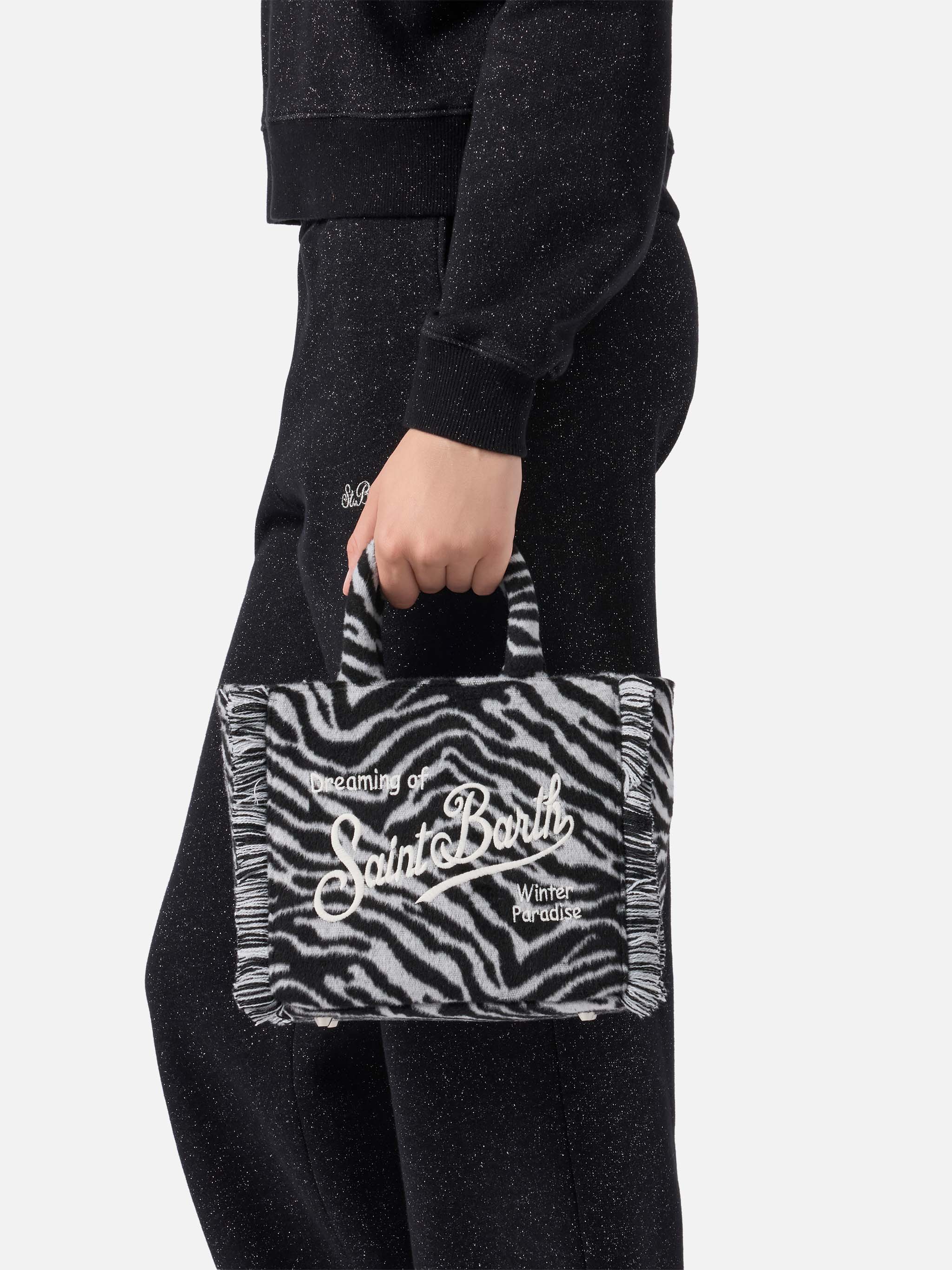Vanity Mini Felt zebra print bag - Image 2
