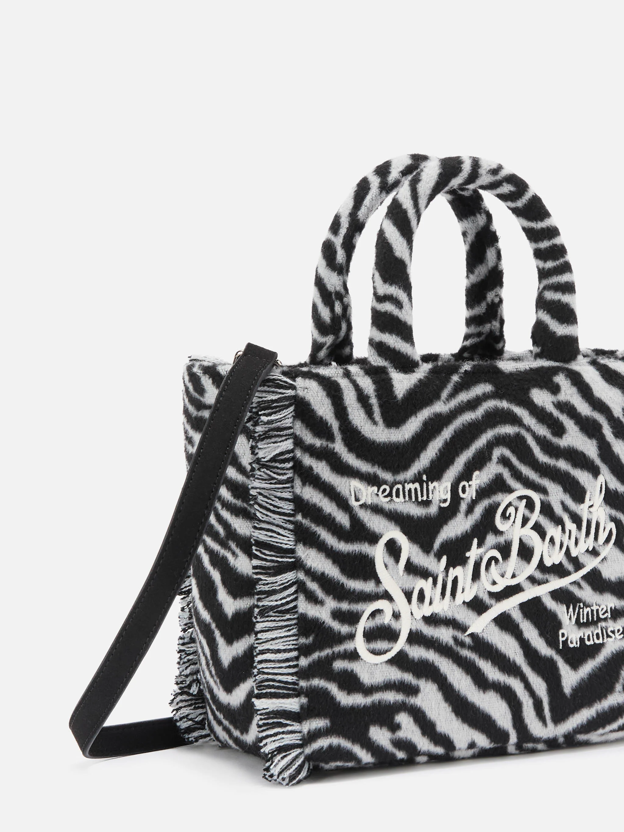 Vanity Mini Felt zebra print bag - Image 3