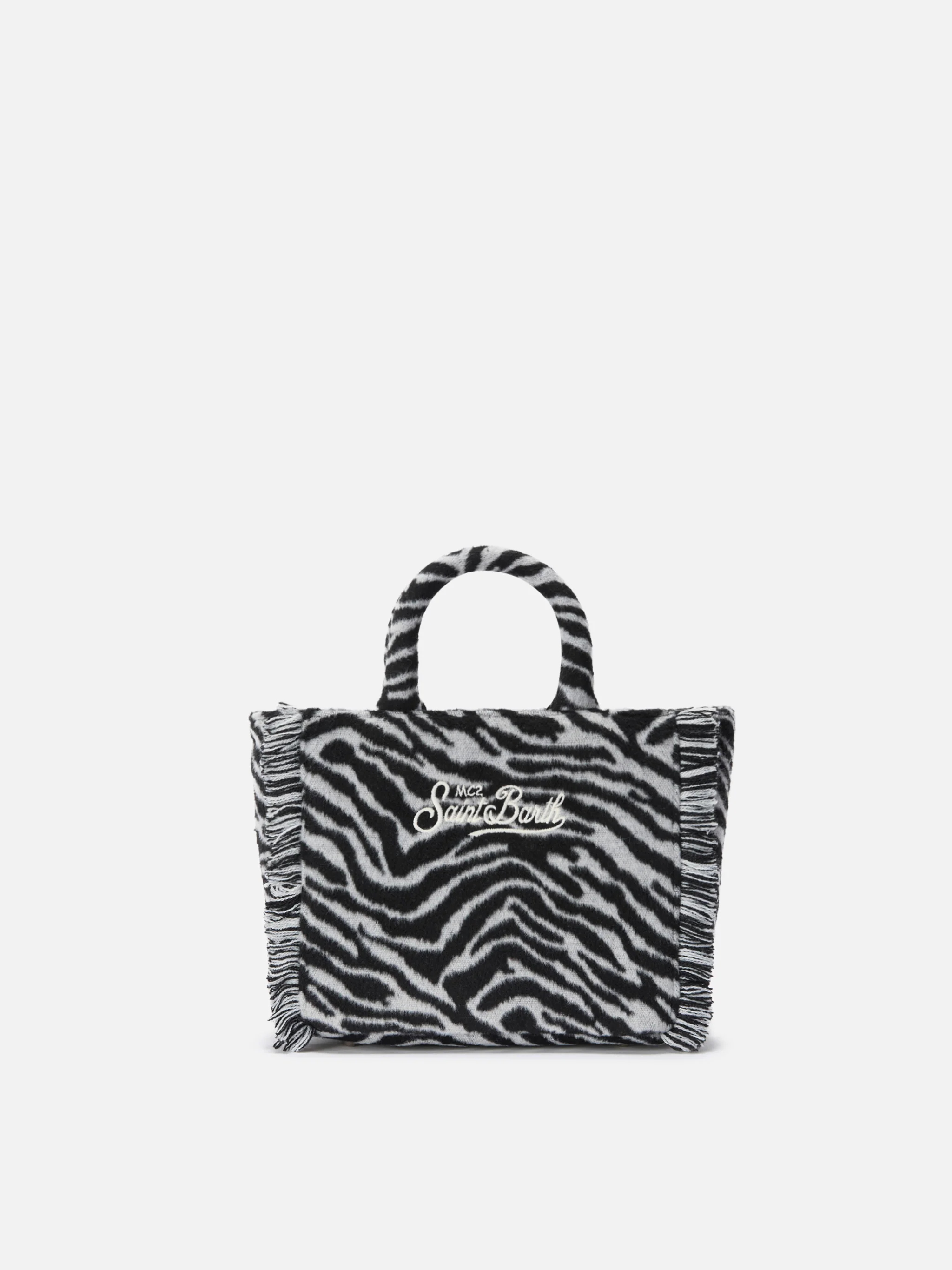 Vanity Mini Felt zebra print bag - Image 4