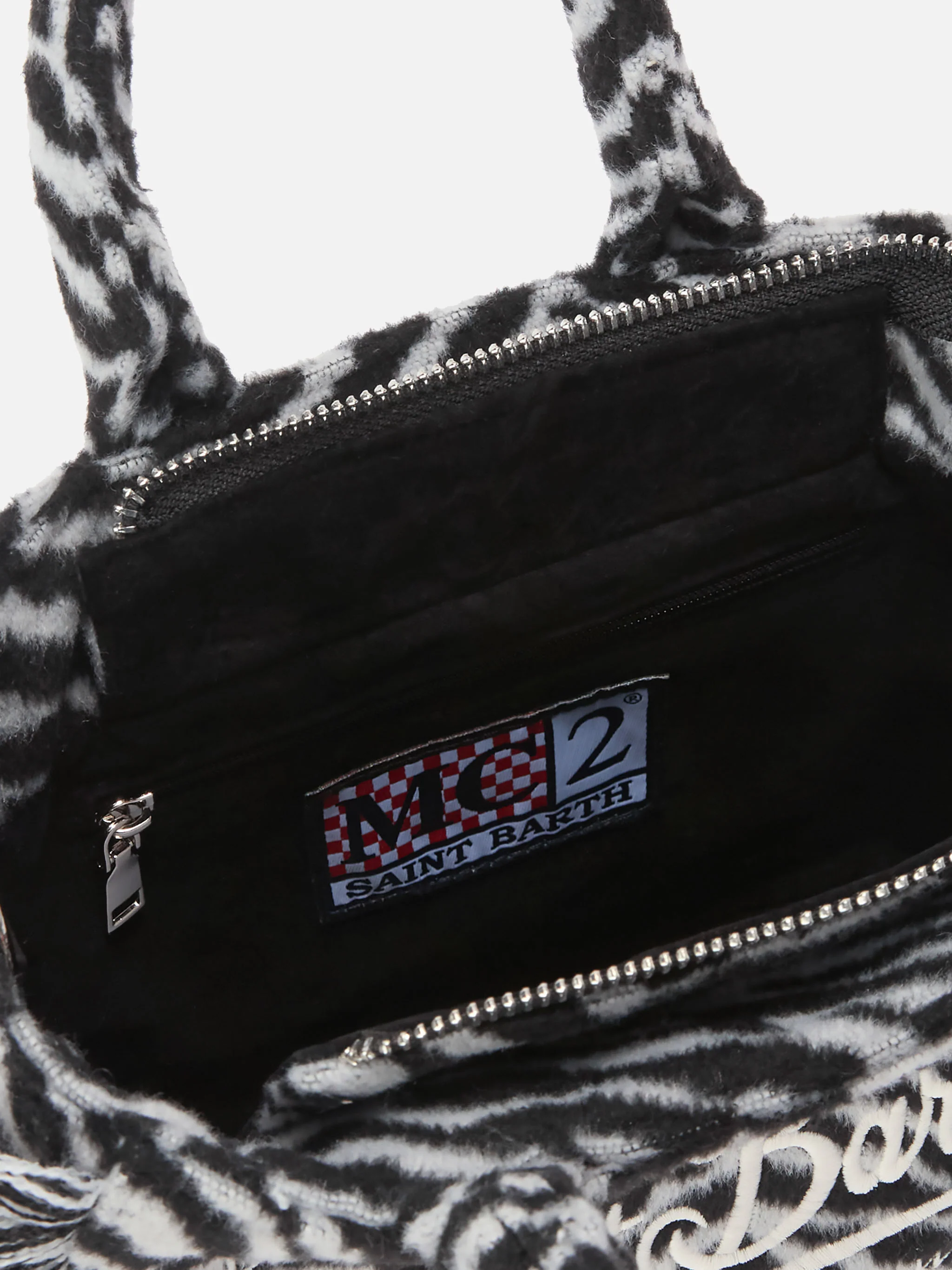 Vanity Mini Felt zebra print bag - Image 5