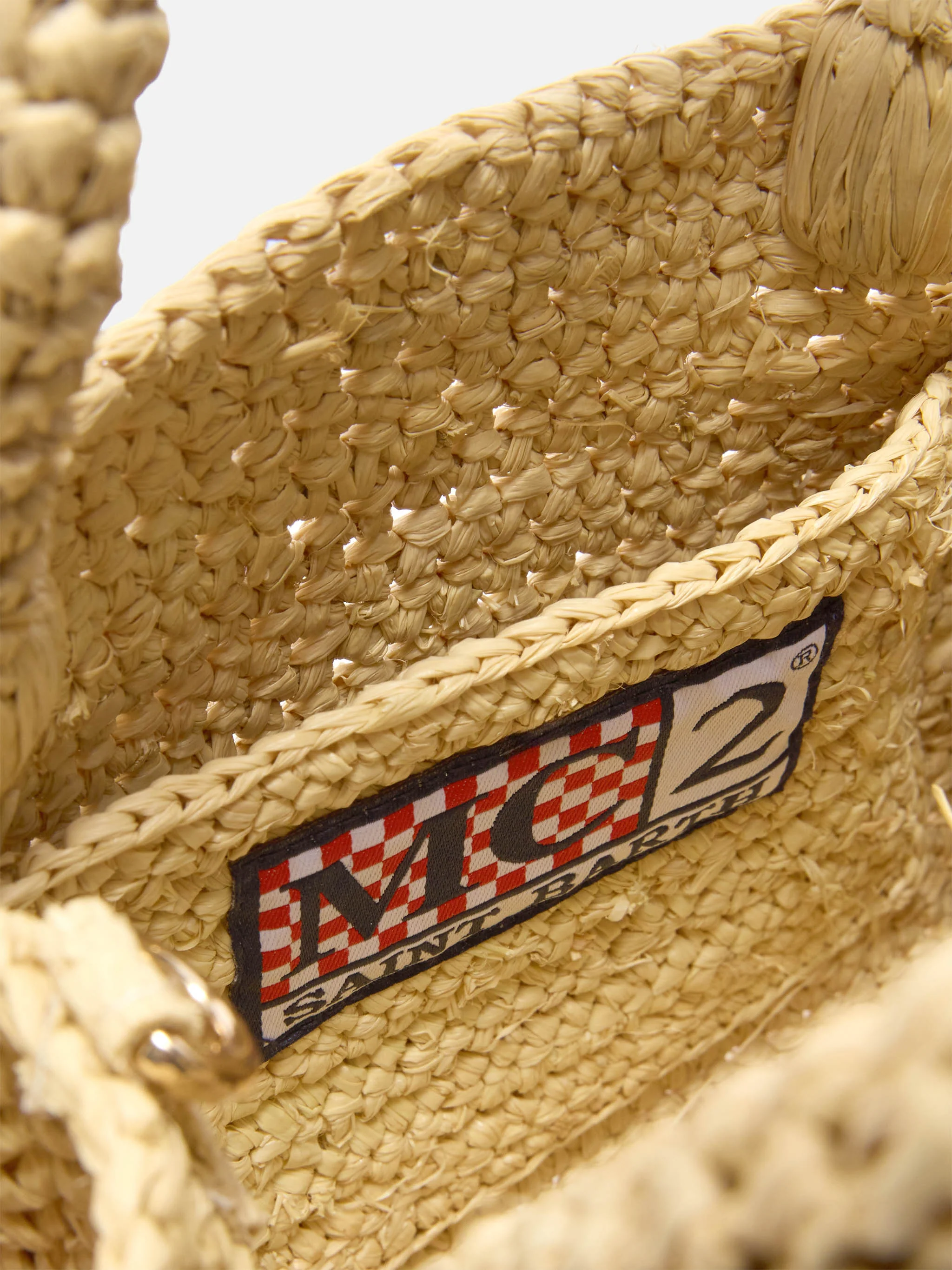 Vanity mini raffia bag with side fringes - Image 5