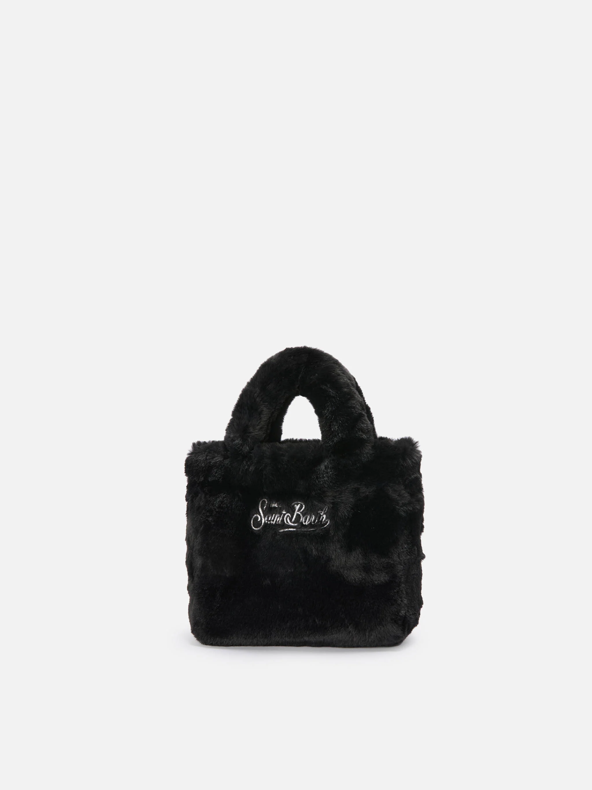 Vanity Mini Soft Handbag in black faux fur - Image 4