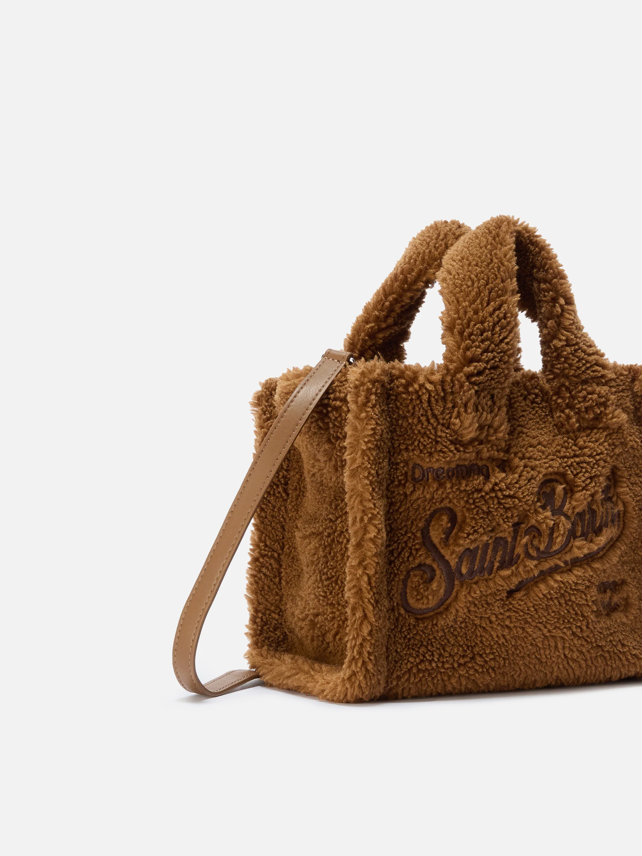 Vanity Mini Teddy Handbag in brown sherpa - Image 3