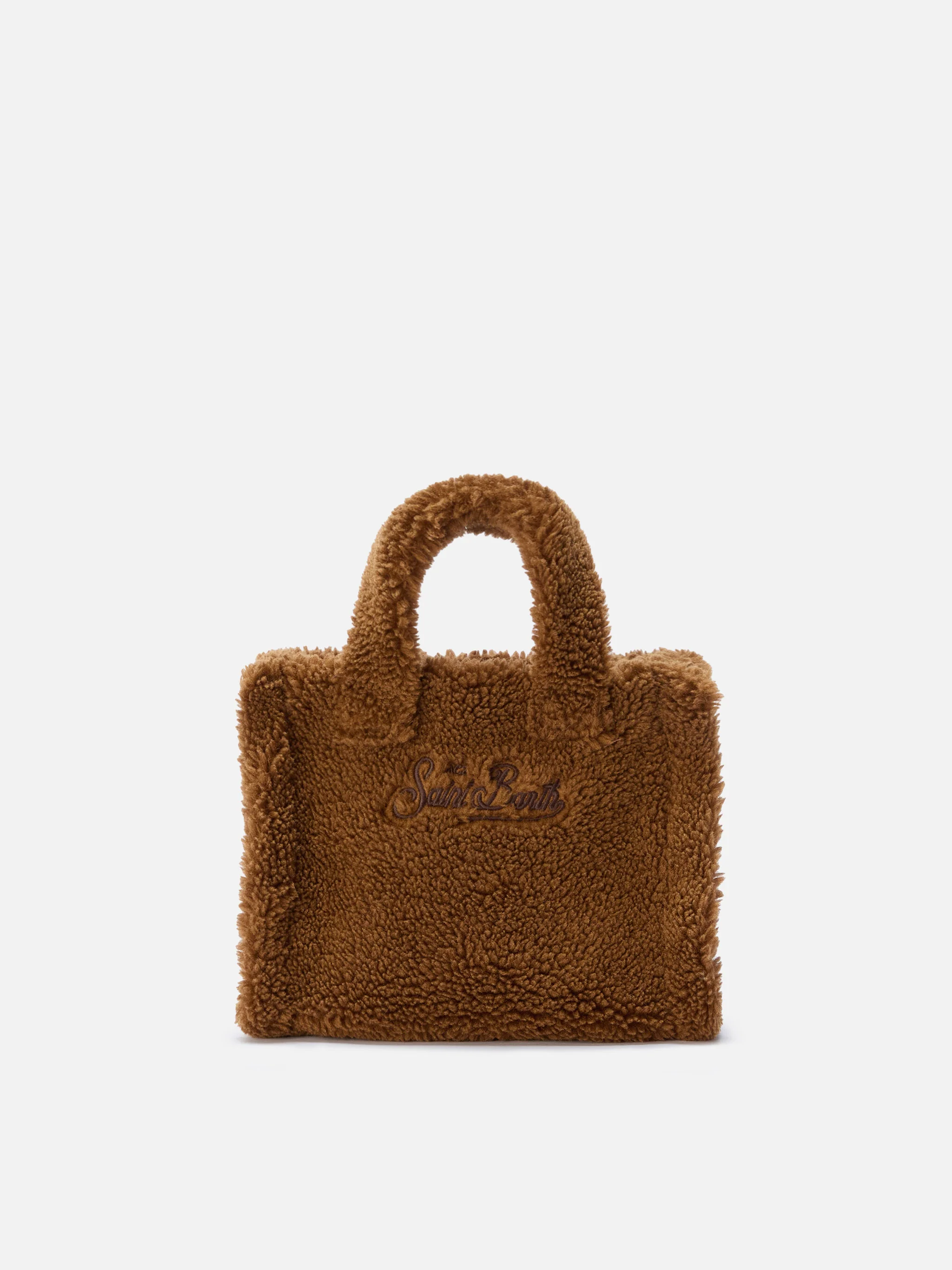 Vanity Mini Teddy Handbag in brown sherpa - Image 4