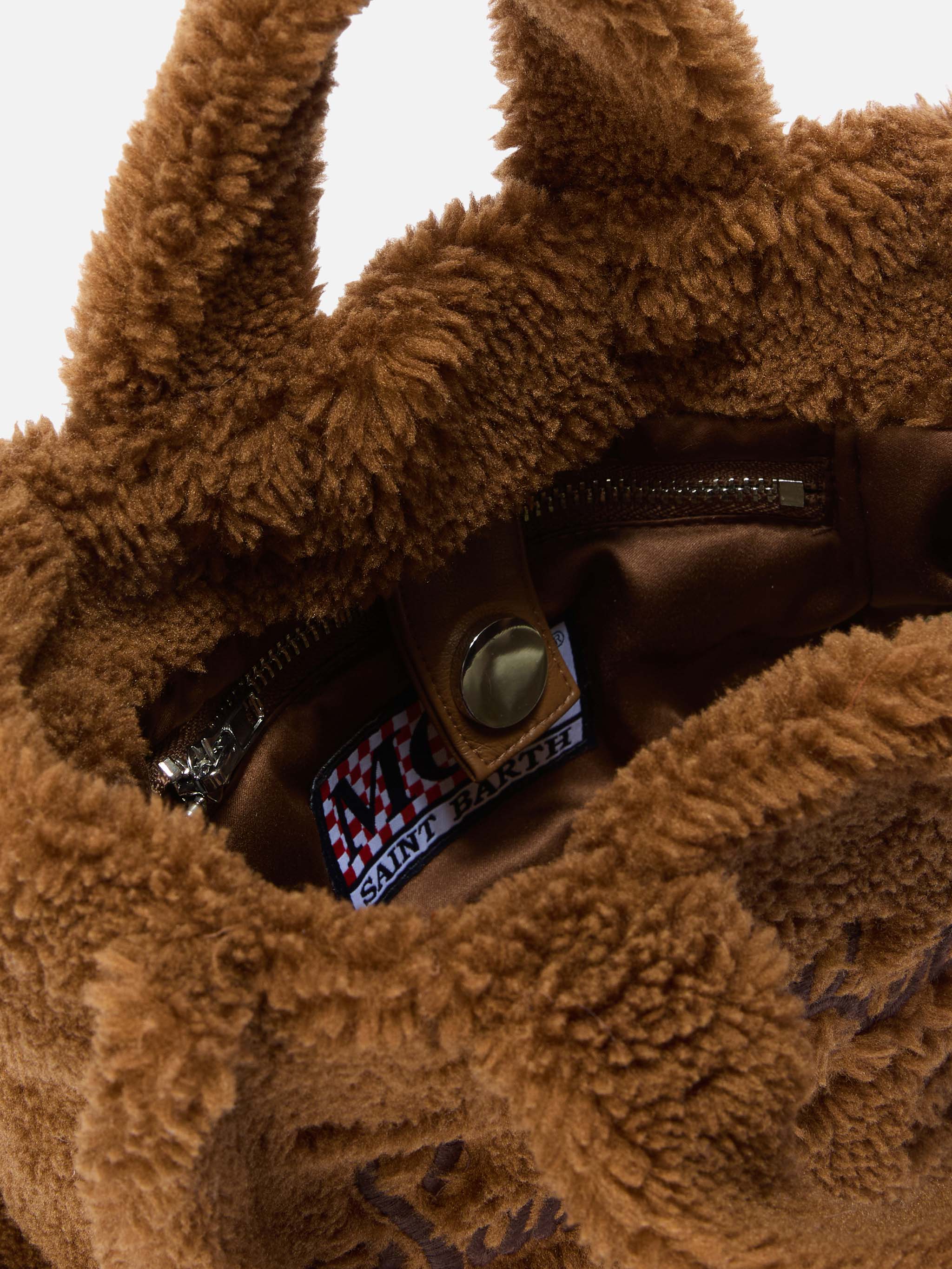 Vanity Mini Teddy Handbag in brown sherpa - Image 5