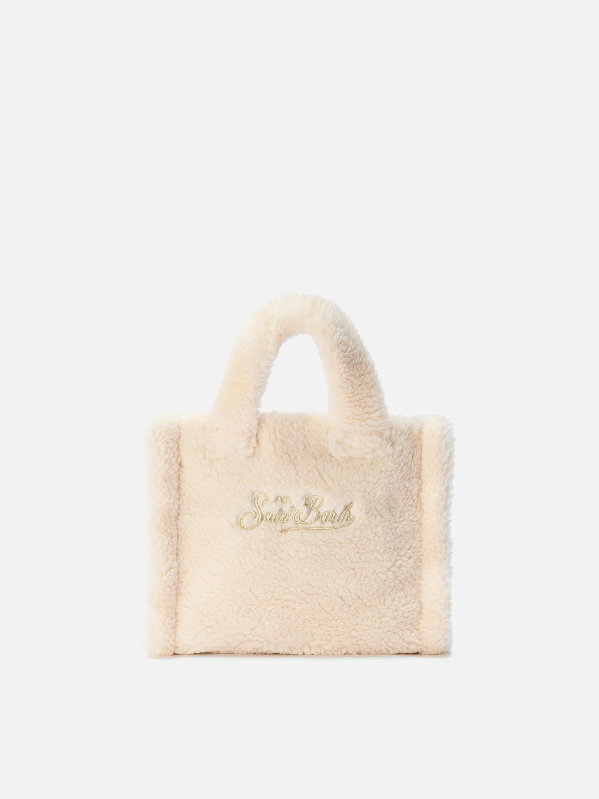 Vanity Mini Teddy Handbag in white sherpa - Image 4