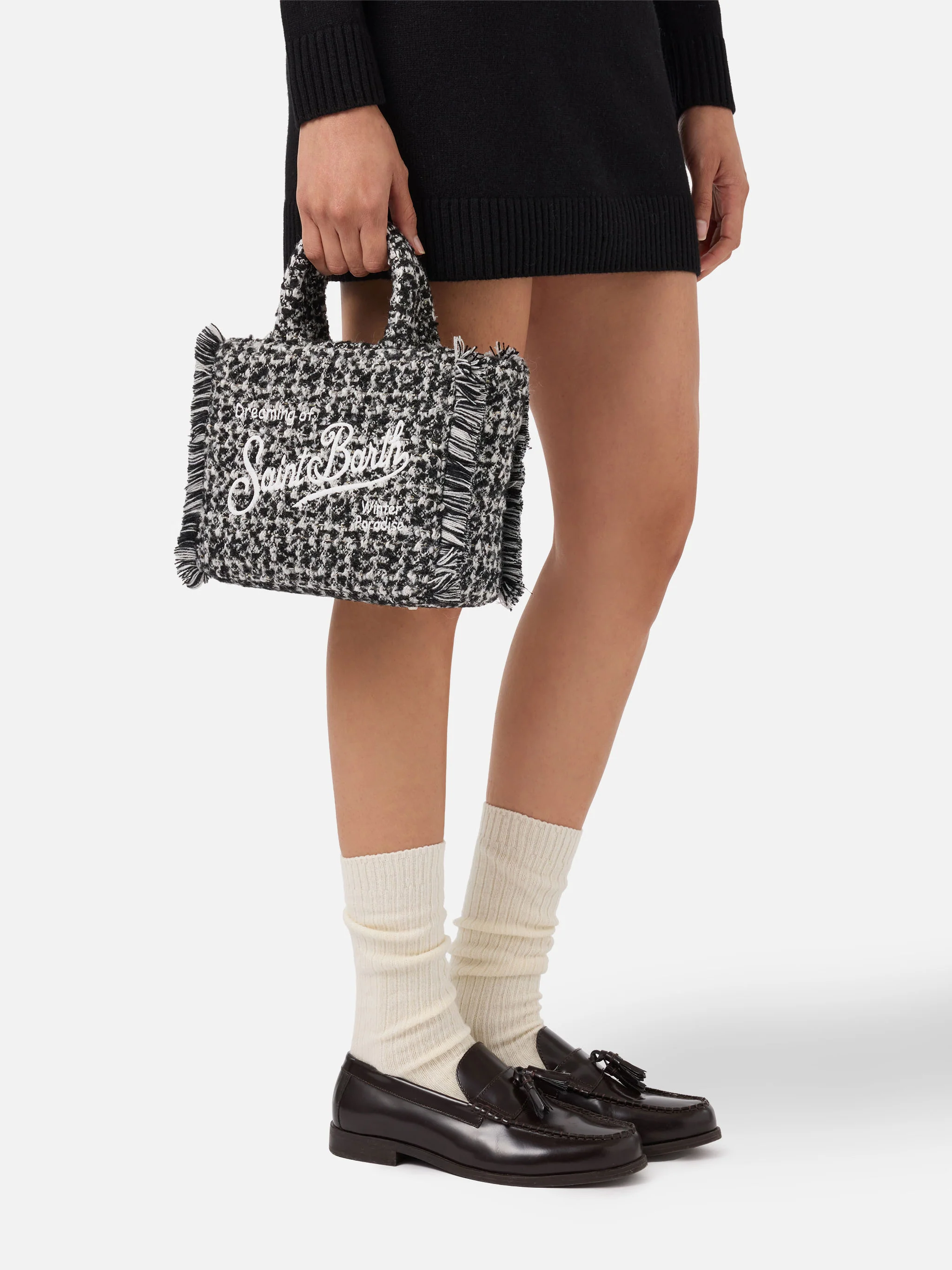Vanity Mini Tweed black and white bag - Image 2