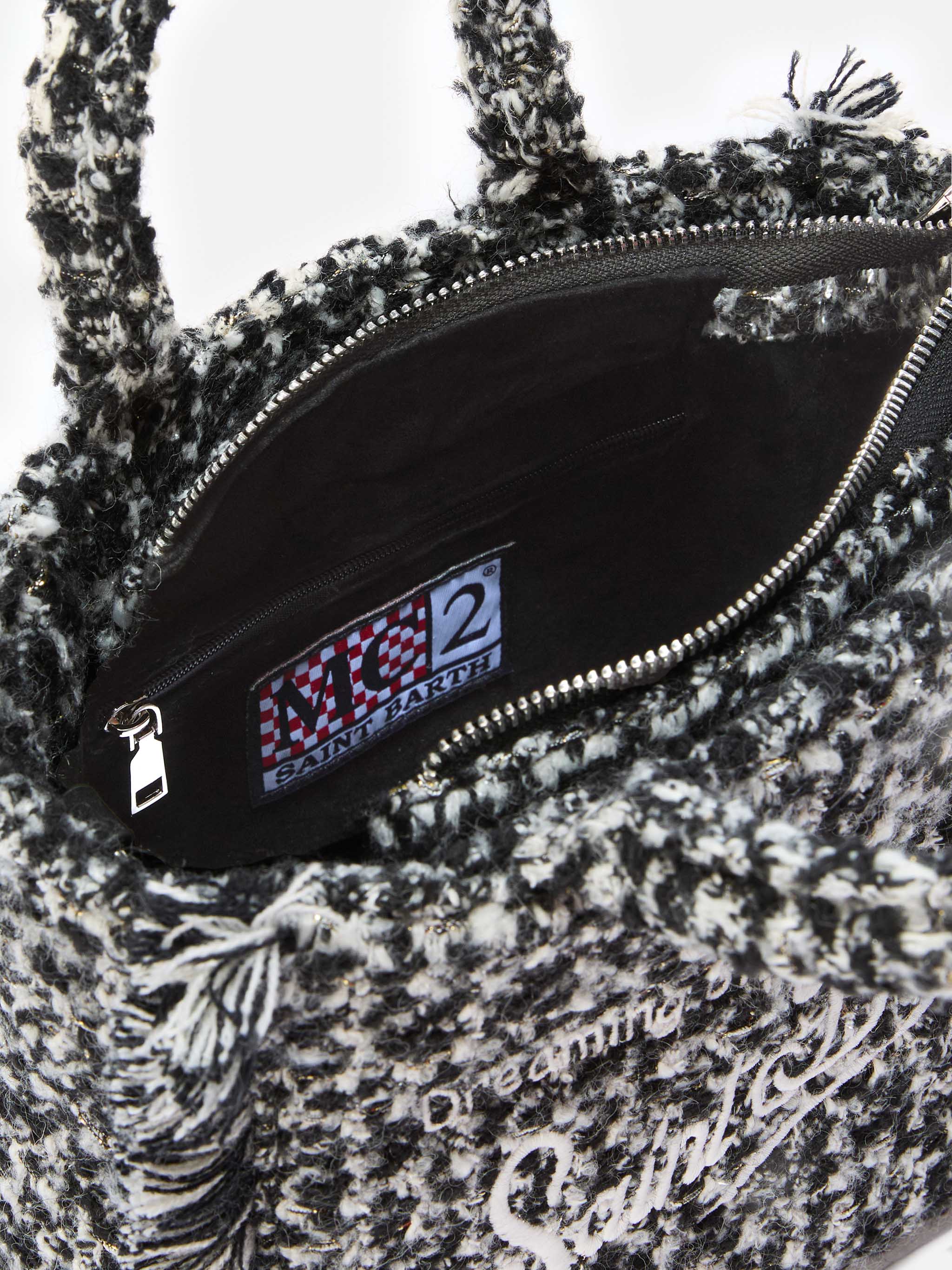 Vanity Mini Tweed black and white bag - Image 5
