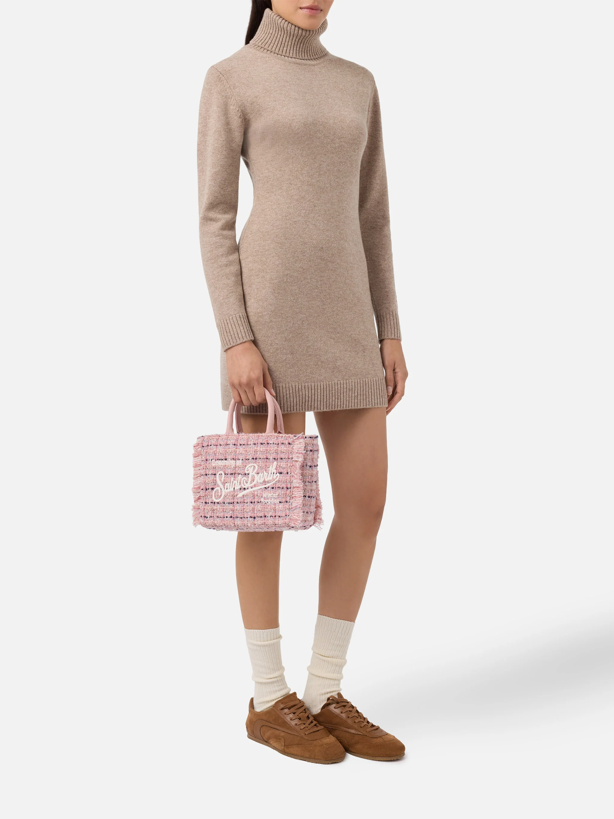 Vanity Mini Tweed Handbag in pink - Image 2