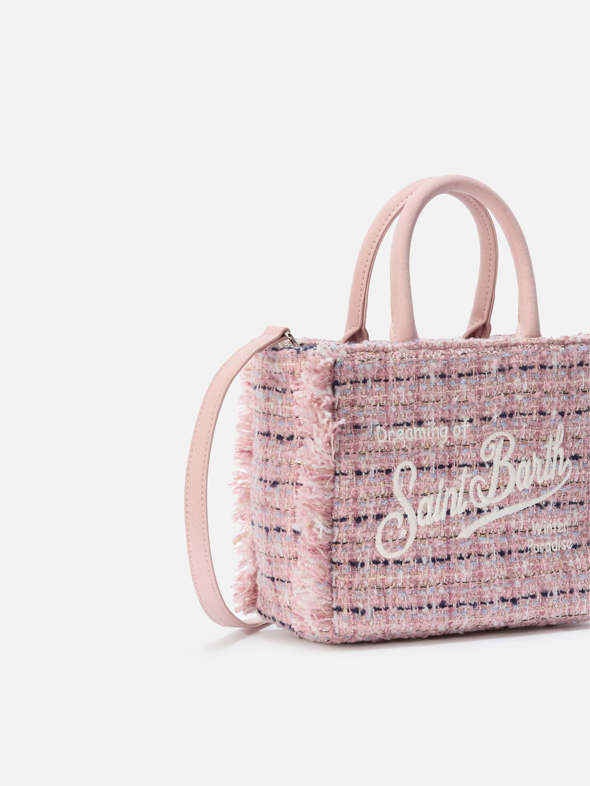 Vanity Mini Tweed Handbag in pink - Image 3