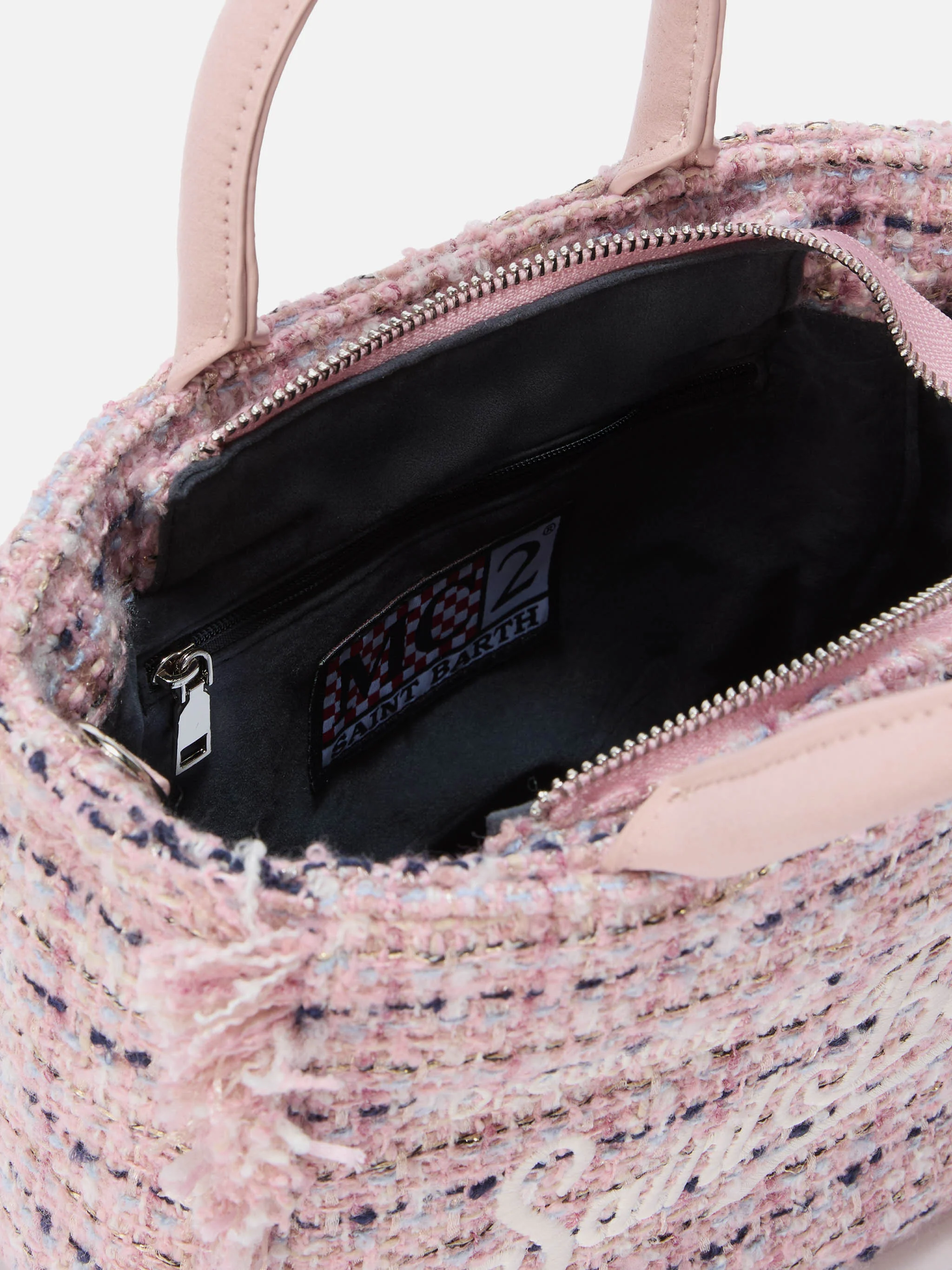 Vanity Mini Tweed Handbag in pink - Image 5