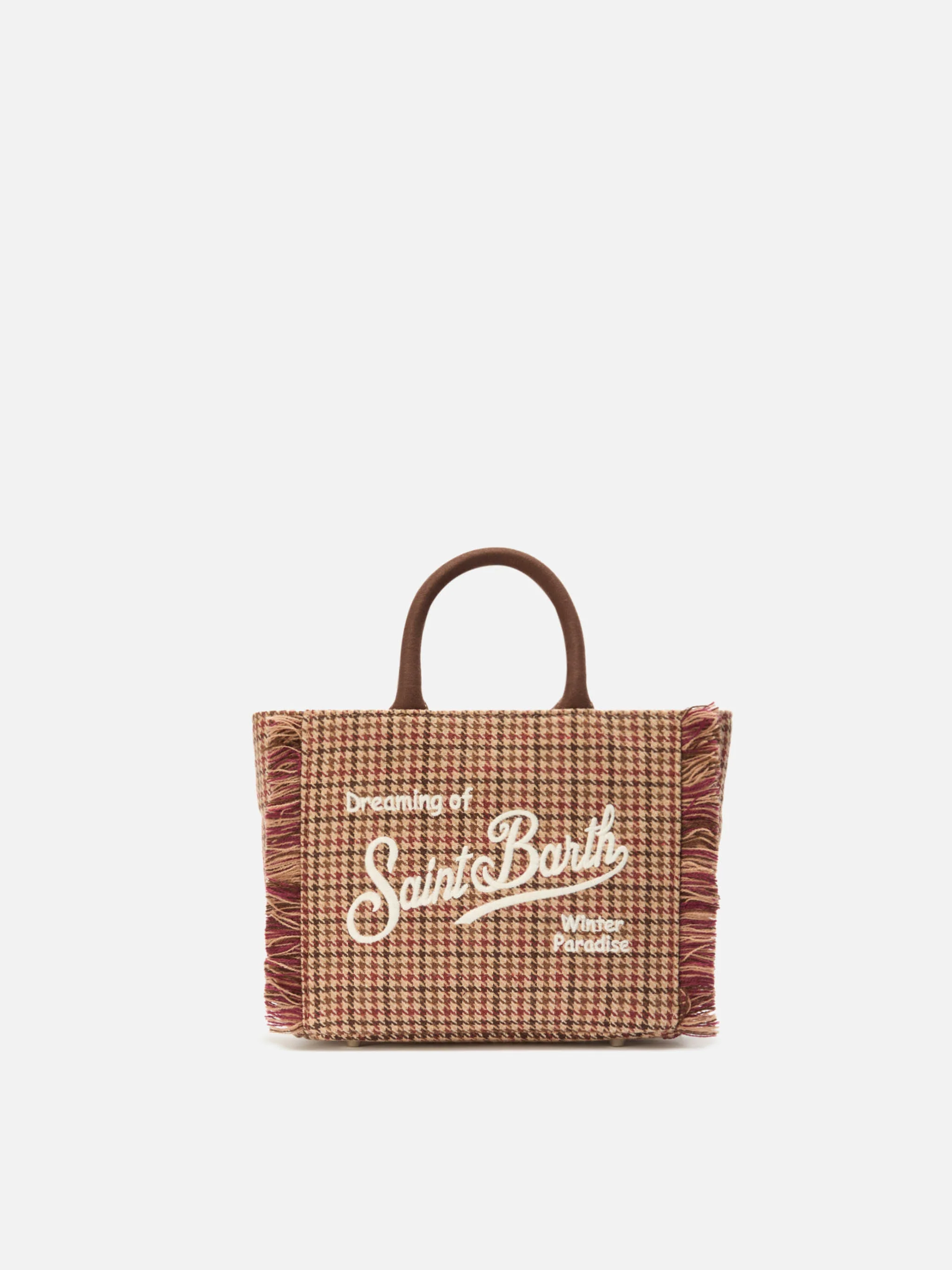 Vanity Mini Wool burgundy pied de poule bag