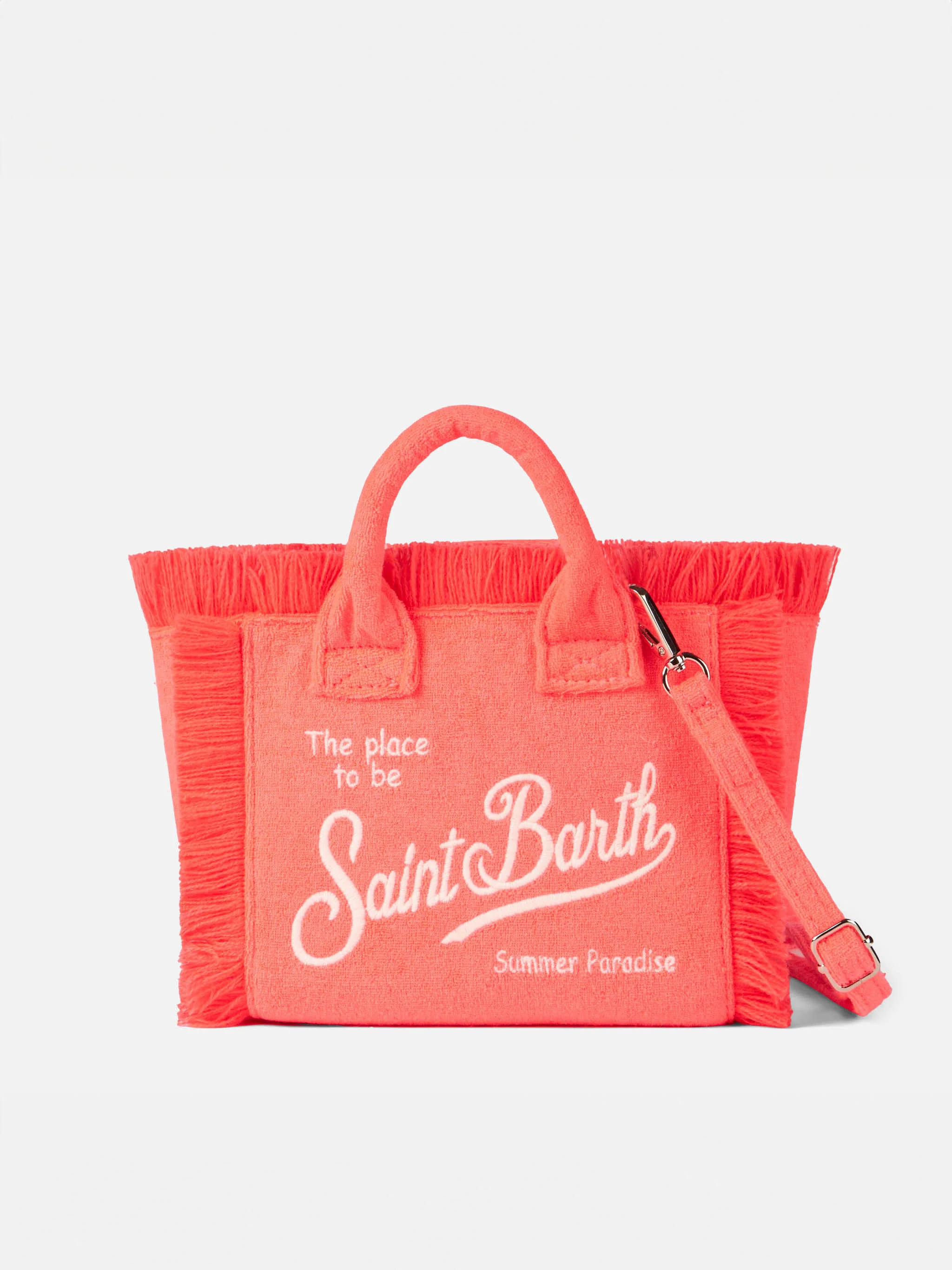 Vanity Mini Sponge fluo pink terry handbag - Image 5