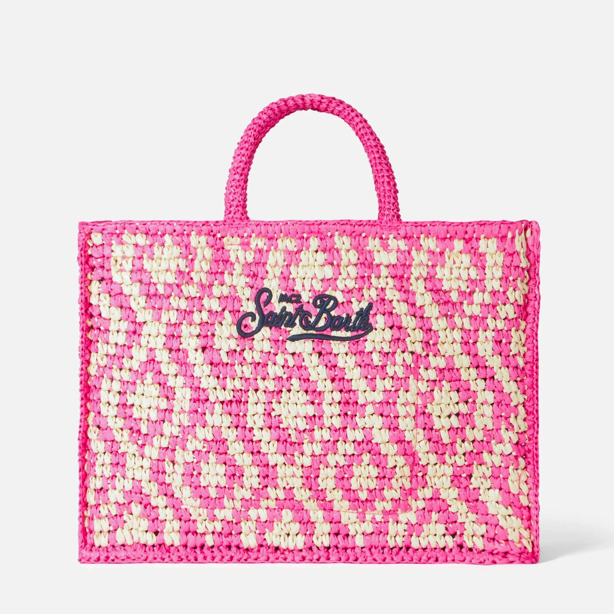 Vanity shoulder raffia bag with Saint Barth embroidery - Image 3