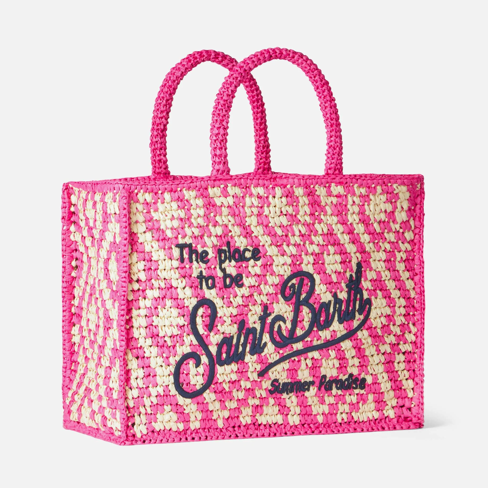 Vanity shoulder raffia bag with Saint Barth embroidery - Image 4