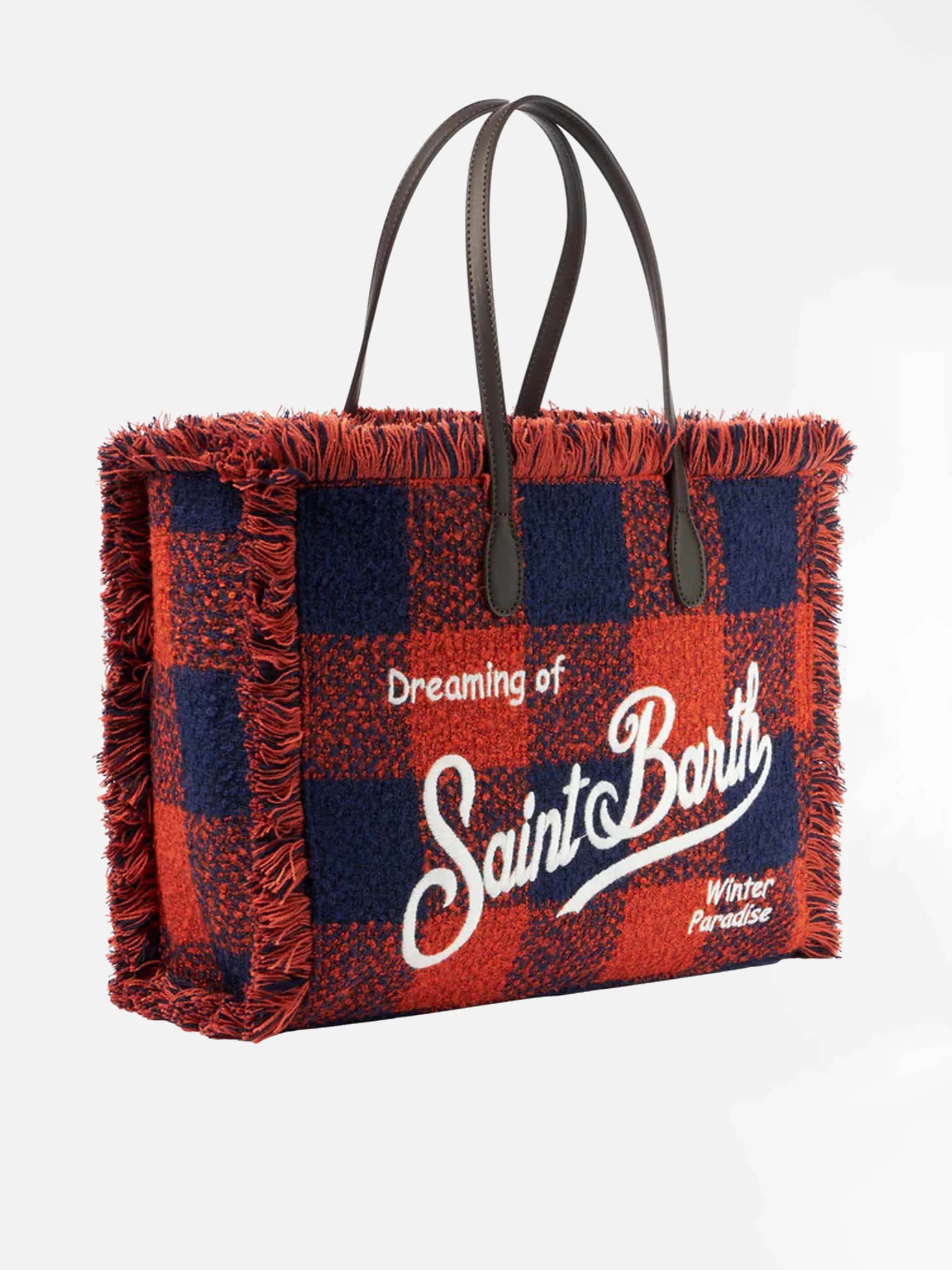 Vanity wooly shoulder bag with check print - Image 3
