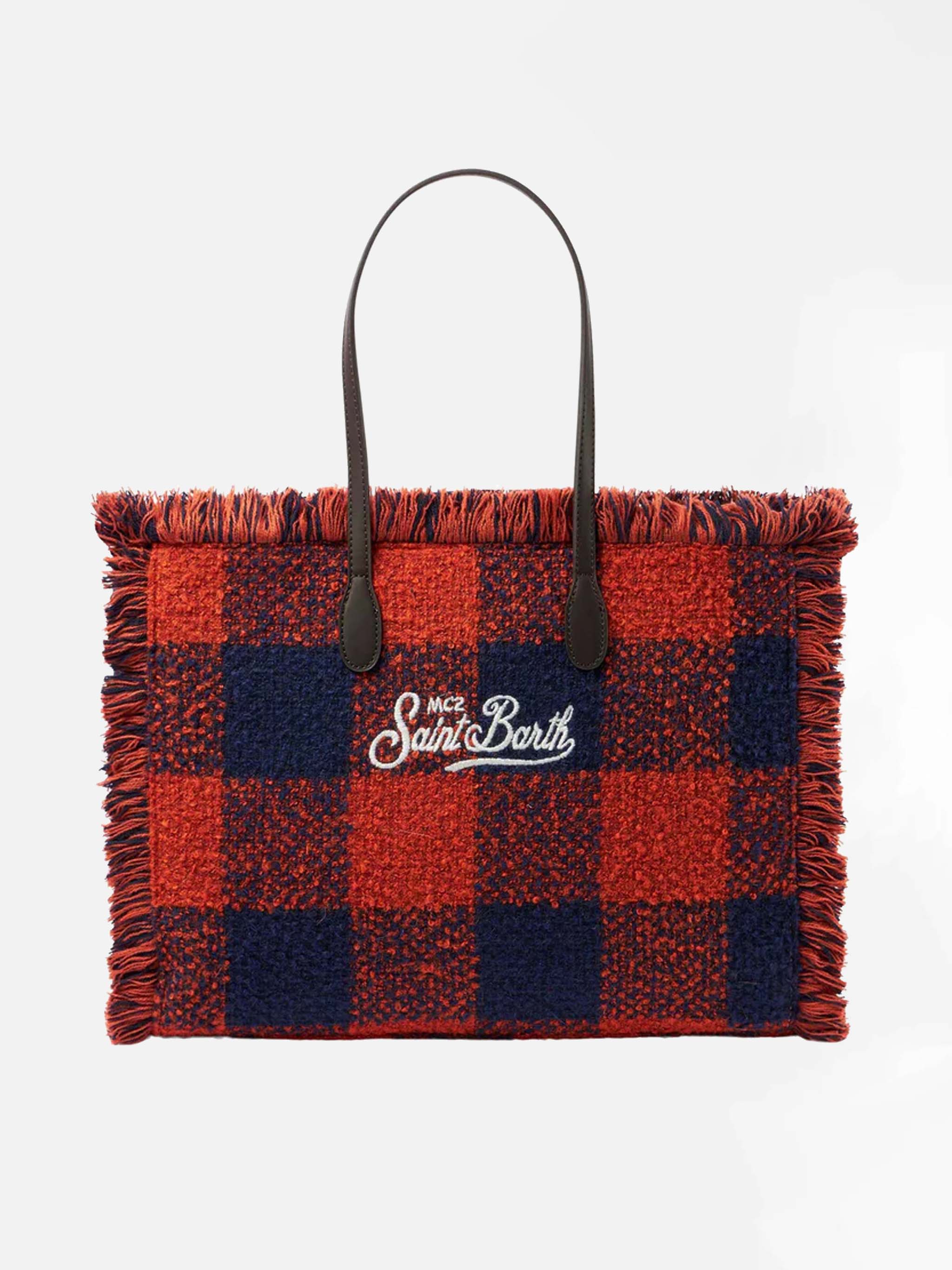 Vanity wooly shoulder bag with check print - Image 4