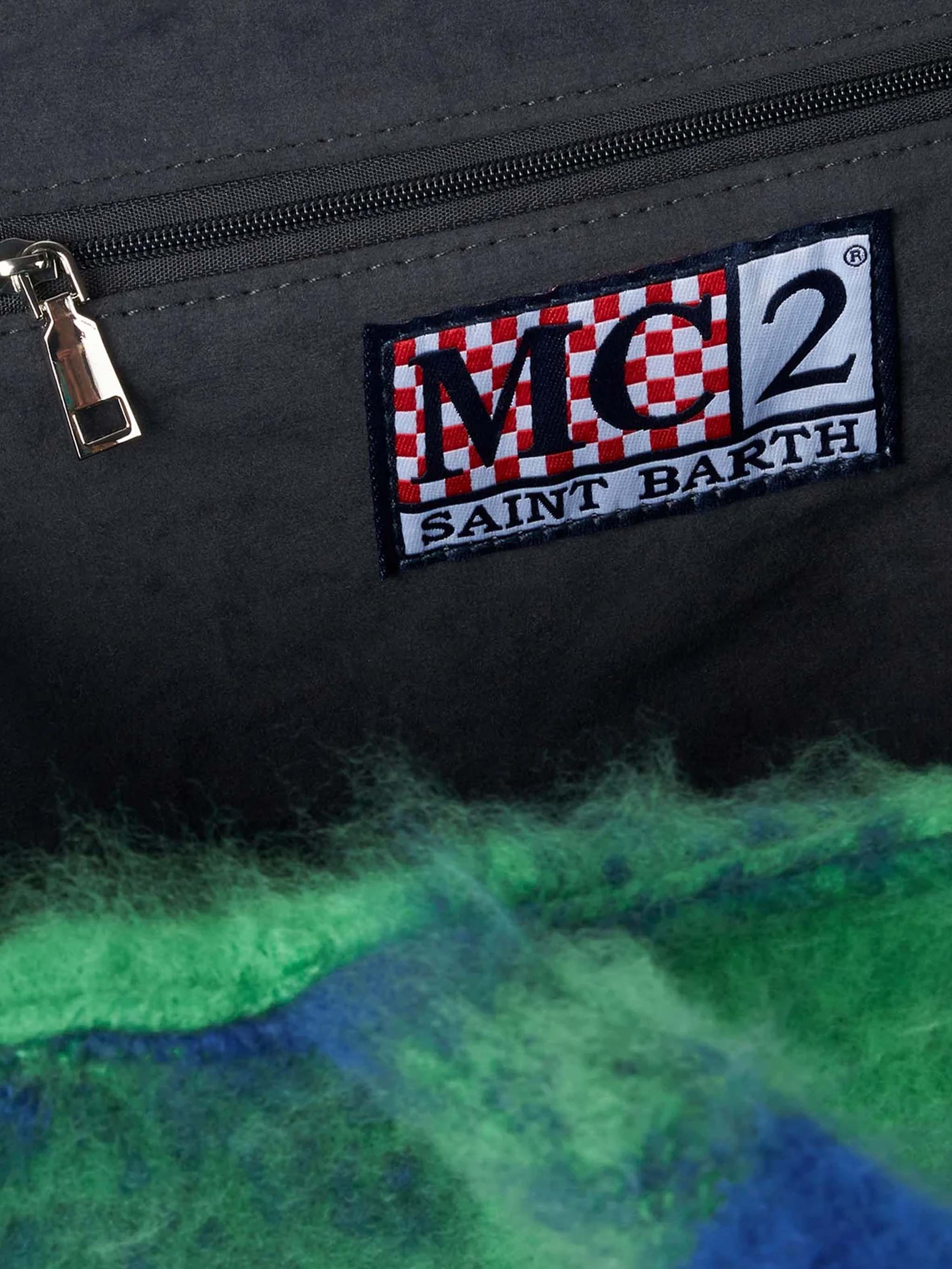 Vanity blanket shoulder bag with green and blue check - Image 5