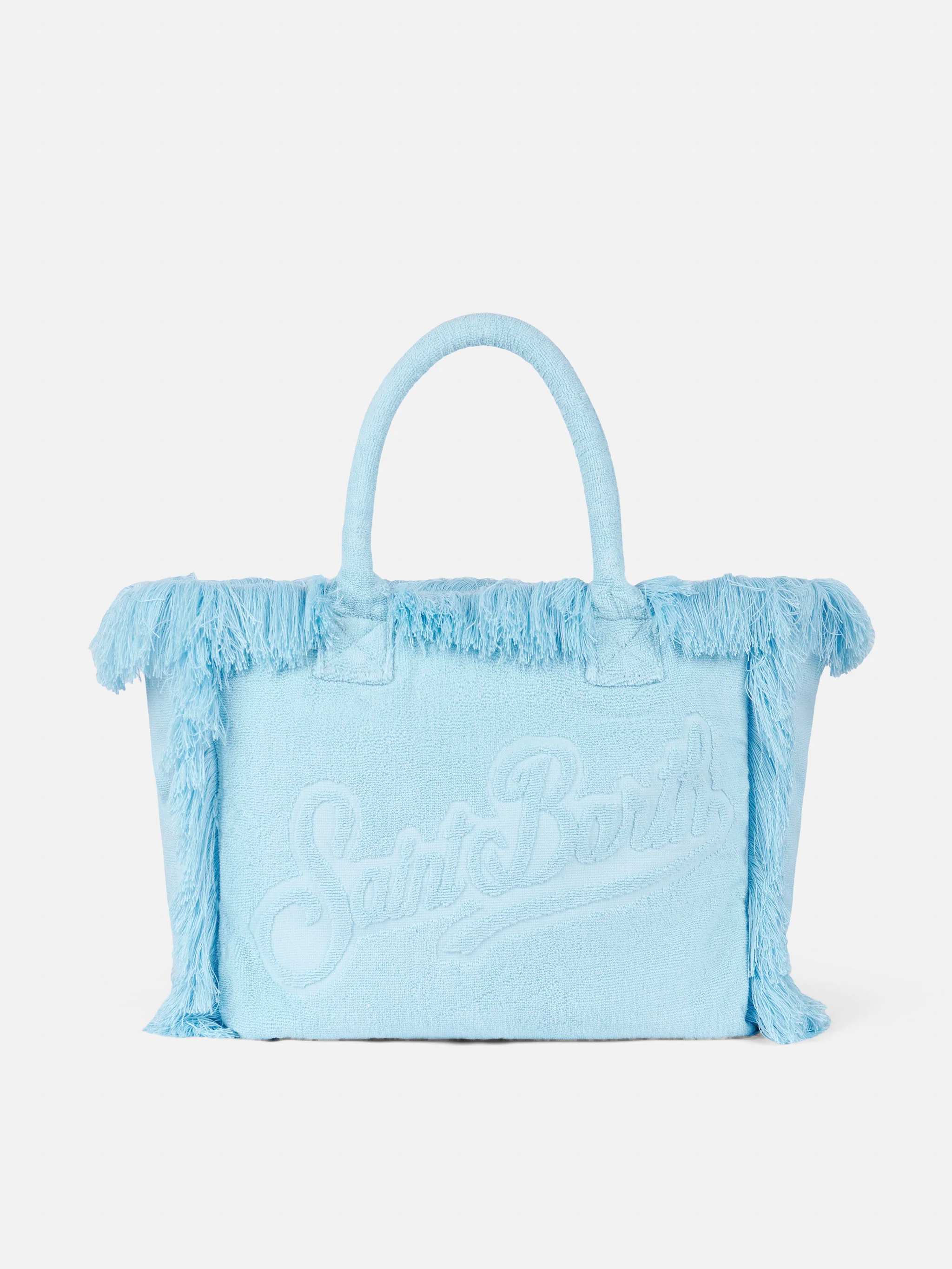 Vanity Terry light blue tote bag  with embossed logo - Image 3