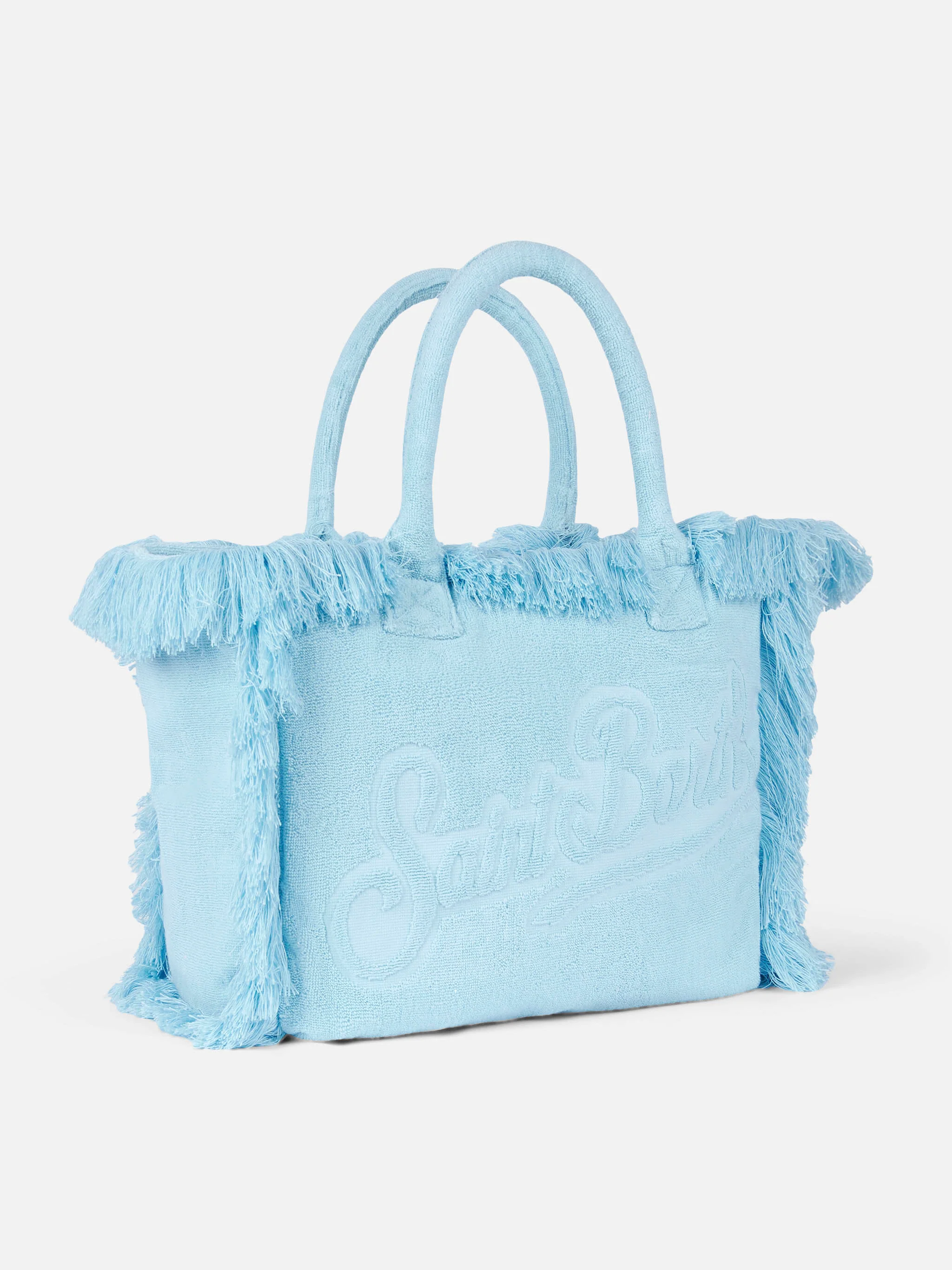 Vanity Terry light blue tote bag  with embossed logo - Image 5