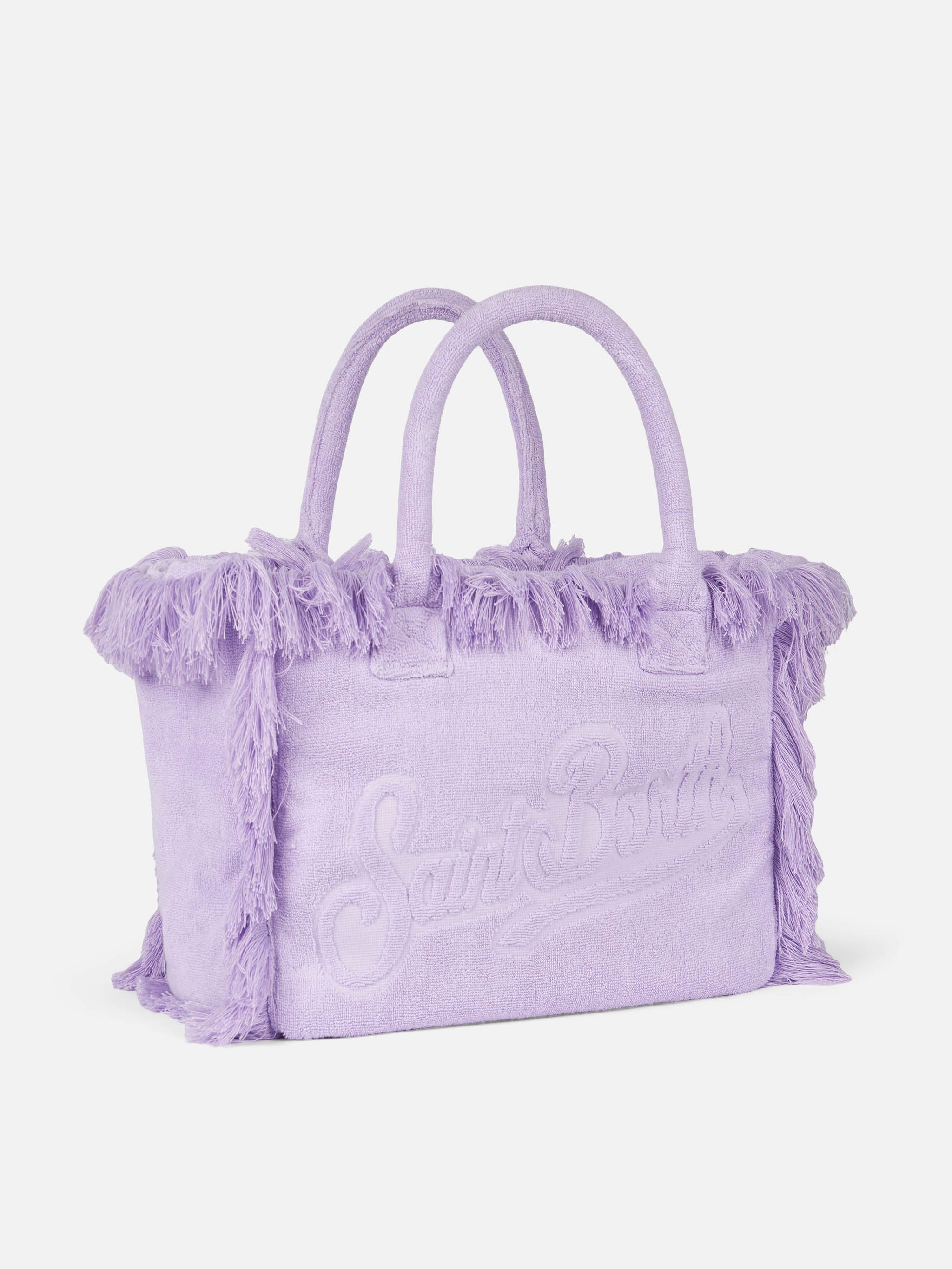 Vanity Terry lilac tote bag  with embossed logo - Image 3