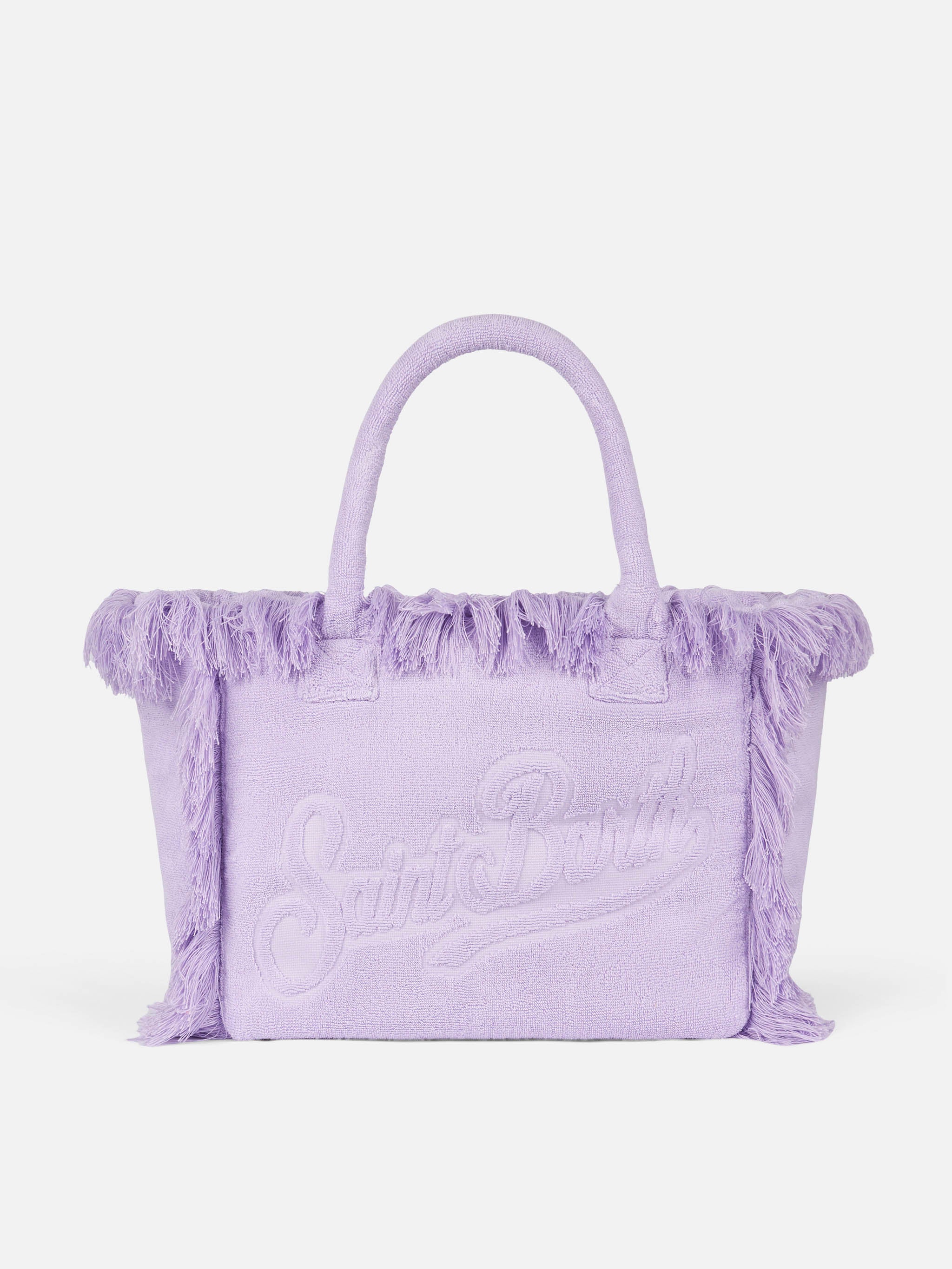 Vanity Terry lilac tote bag  with embossed logo - Image 4