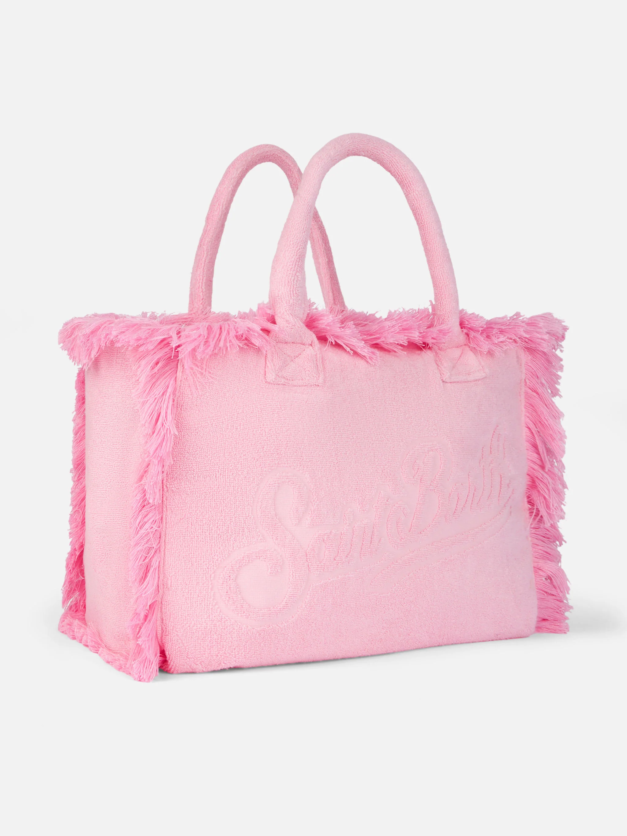 Vanity Terry pink tote bag  with embossed logo - Image 3
