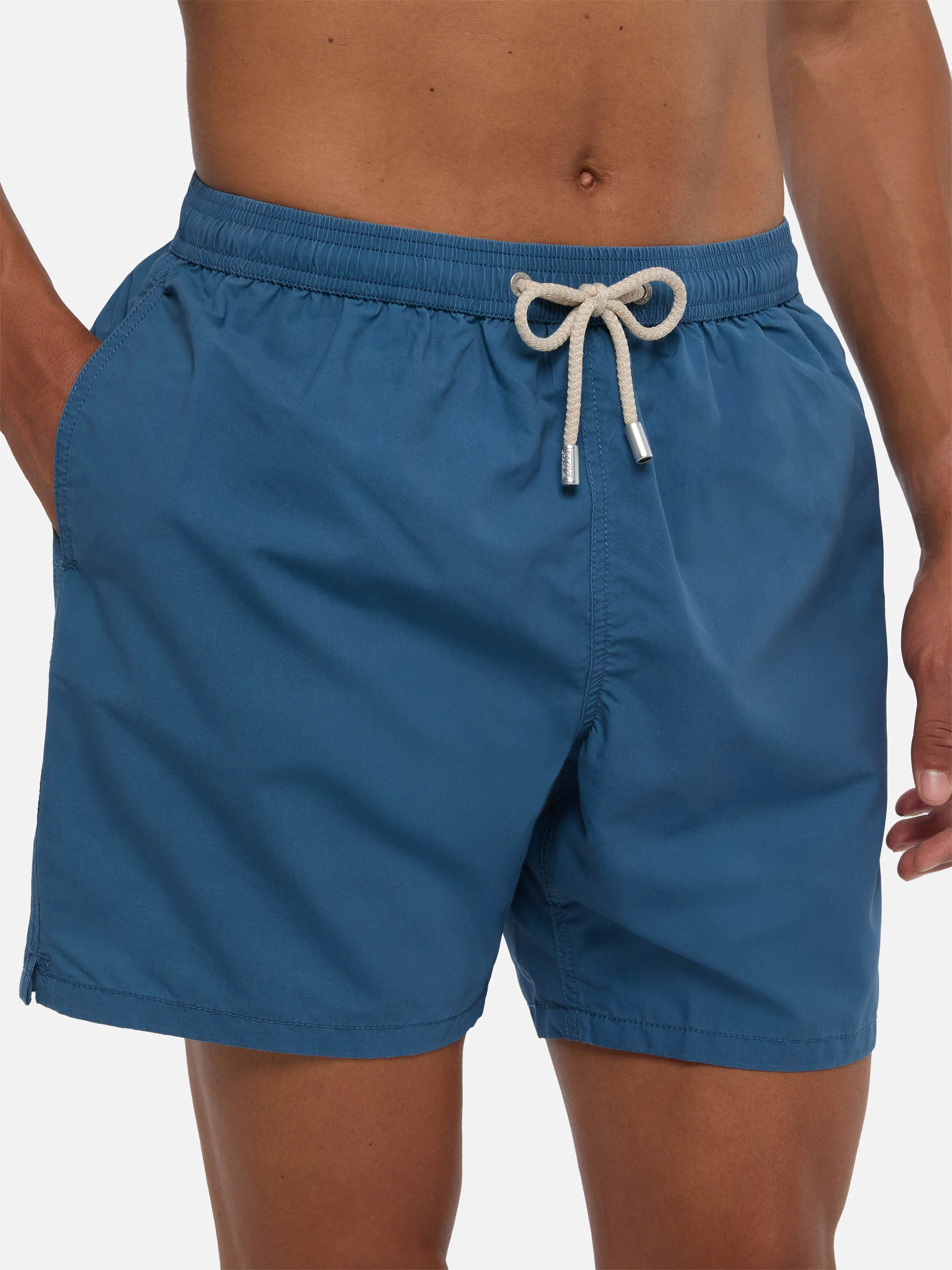 Vintage dusty blue mid-length swim shorts Patmos Used - Image 4