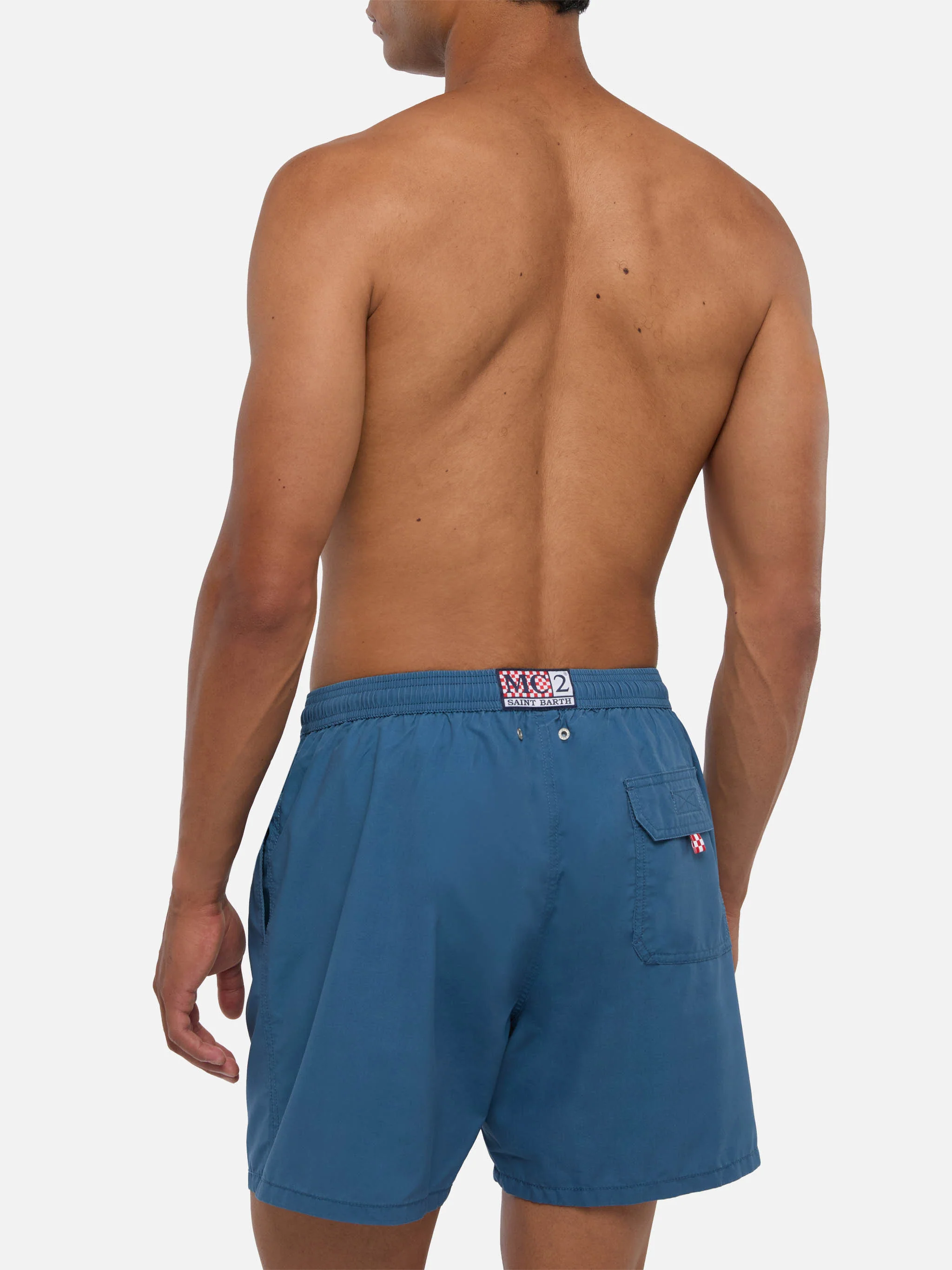 Vintage dusty blue mid-length swim shorts Patmos Used - Image 5