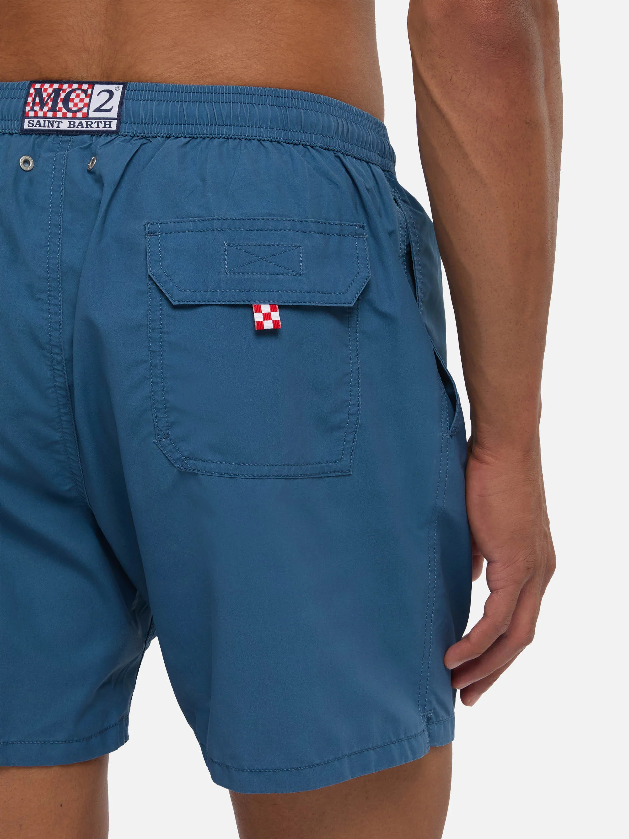 Vintage dusty blue mid-length swim shorts Patmos Used - Image 6
