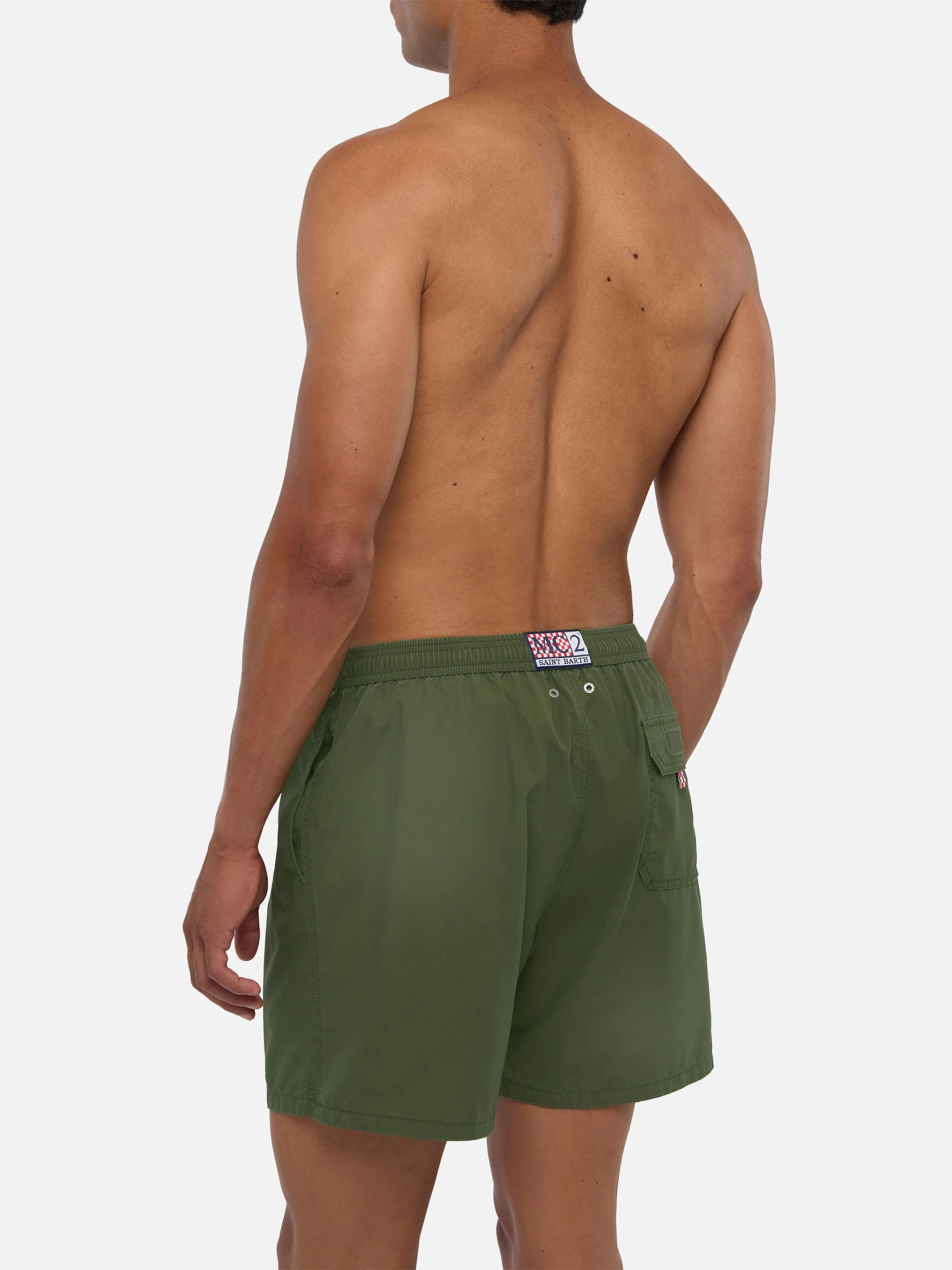 Vintage military green mid-length swim shorts Patmos Used - Image 4