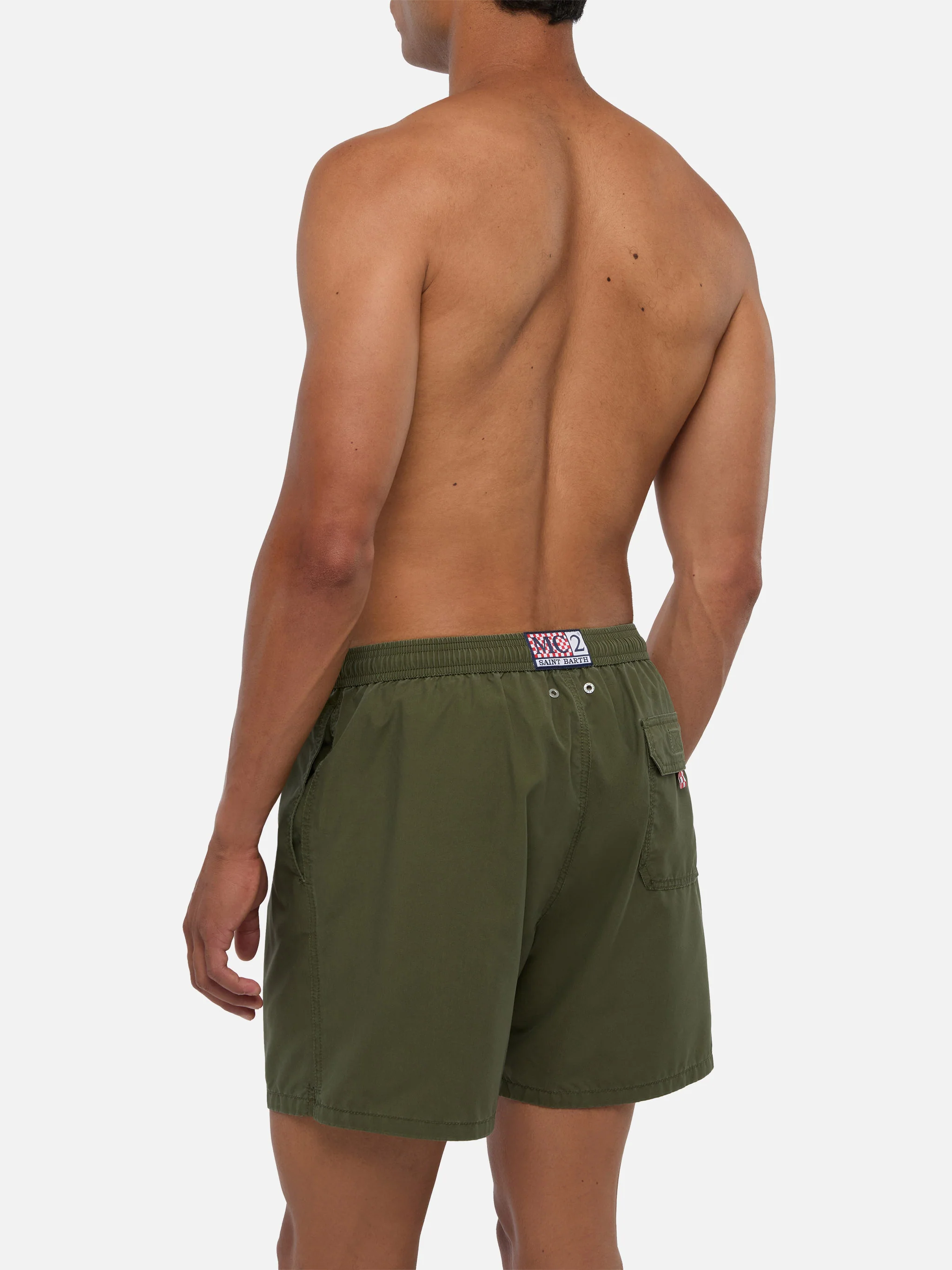 Vintage military green mid-length swim shorts Patmos Used - Image 5