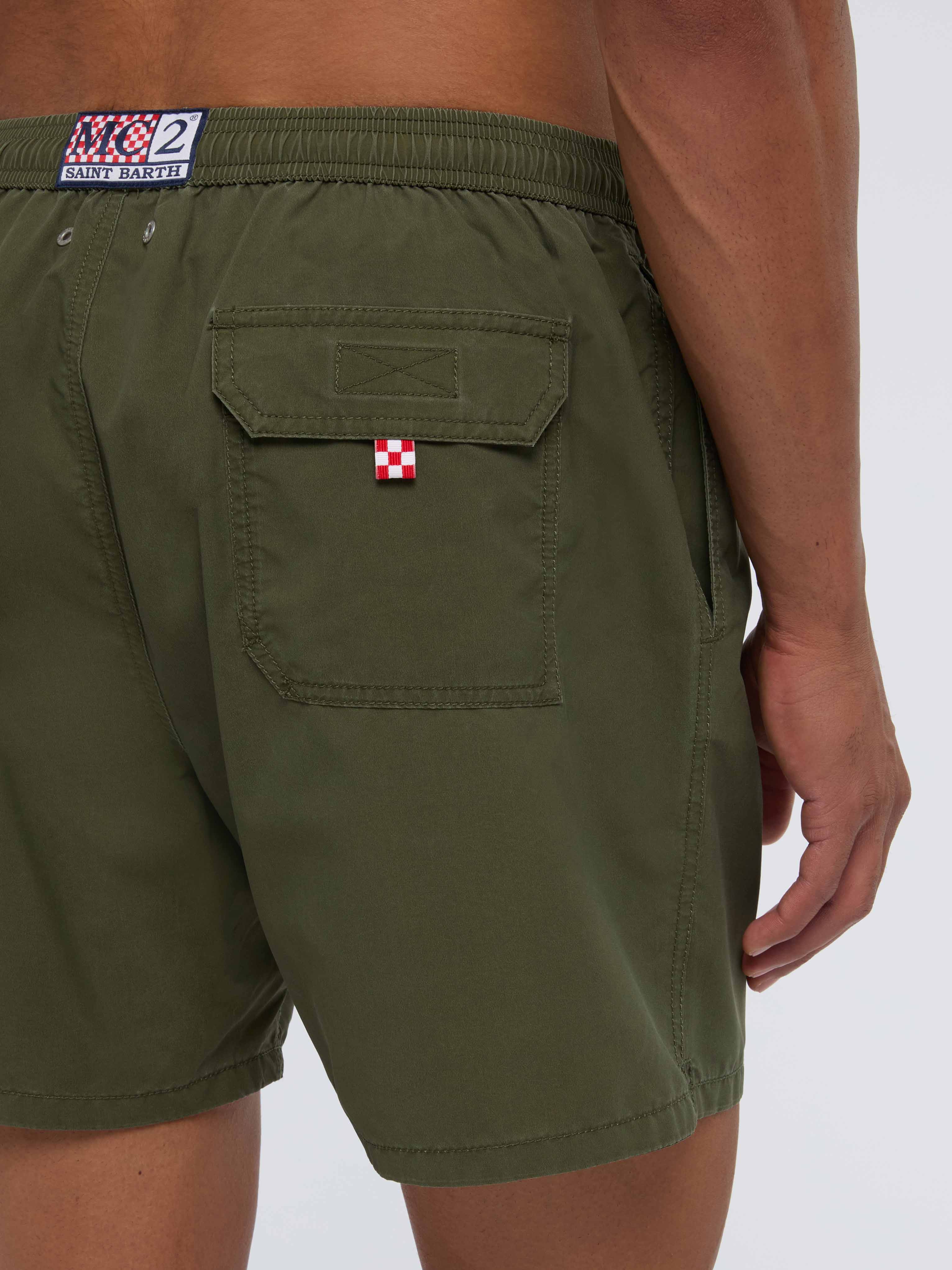 Vintage military green mid-length swim shorts Patmos Used - Image 6