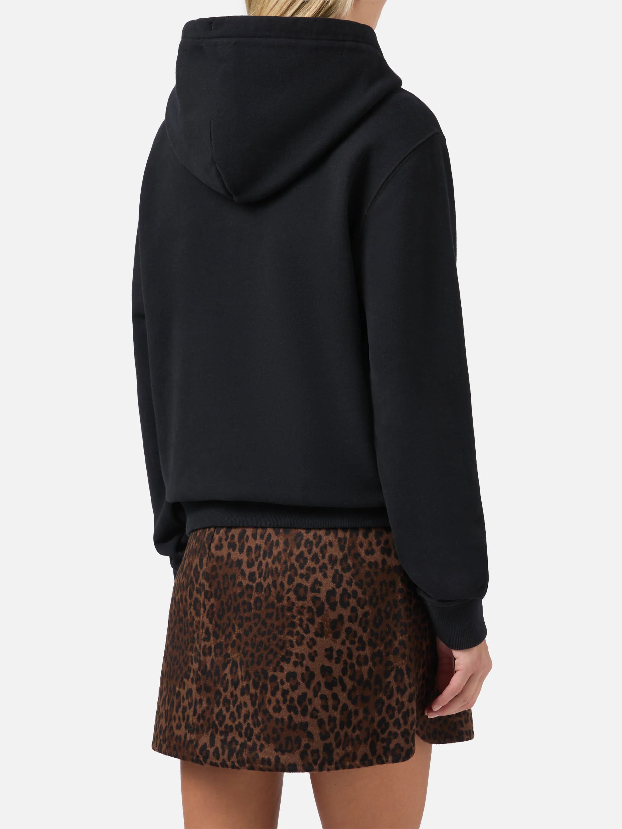 Virginia cotton hoodie in black with animal-print St. Barth embroidery - Image 3