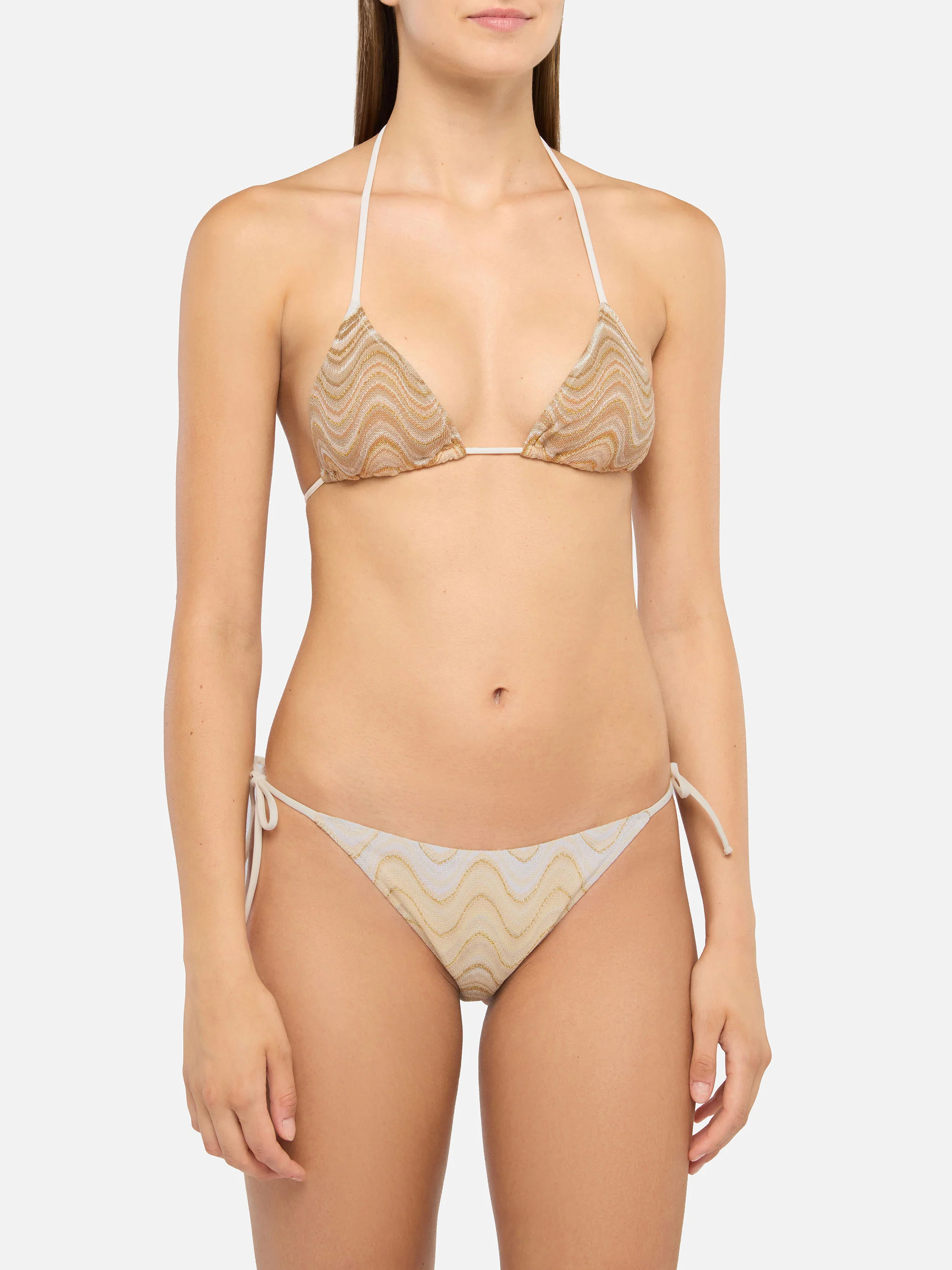 Traingle bikini Leah Virgo in beige raschel knit - Image 2
