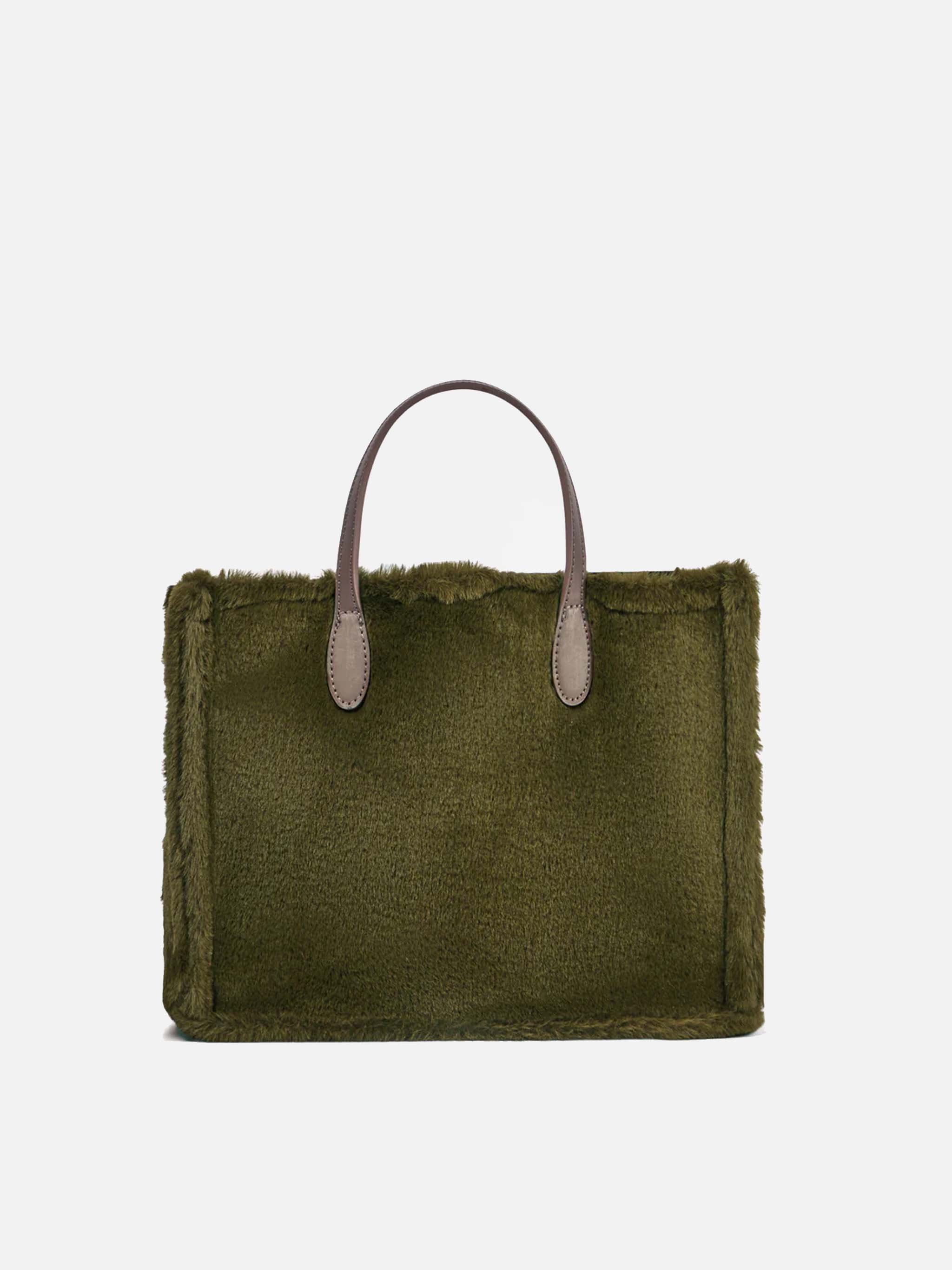 Vivian green faux fur handbag - Image 5