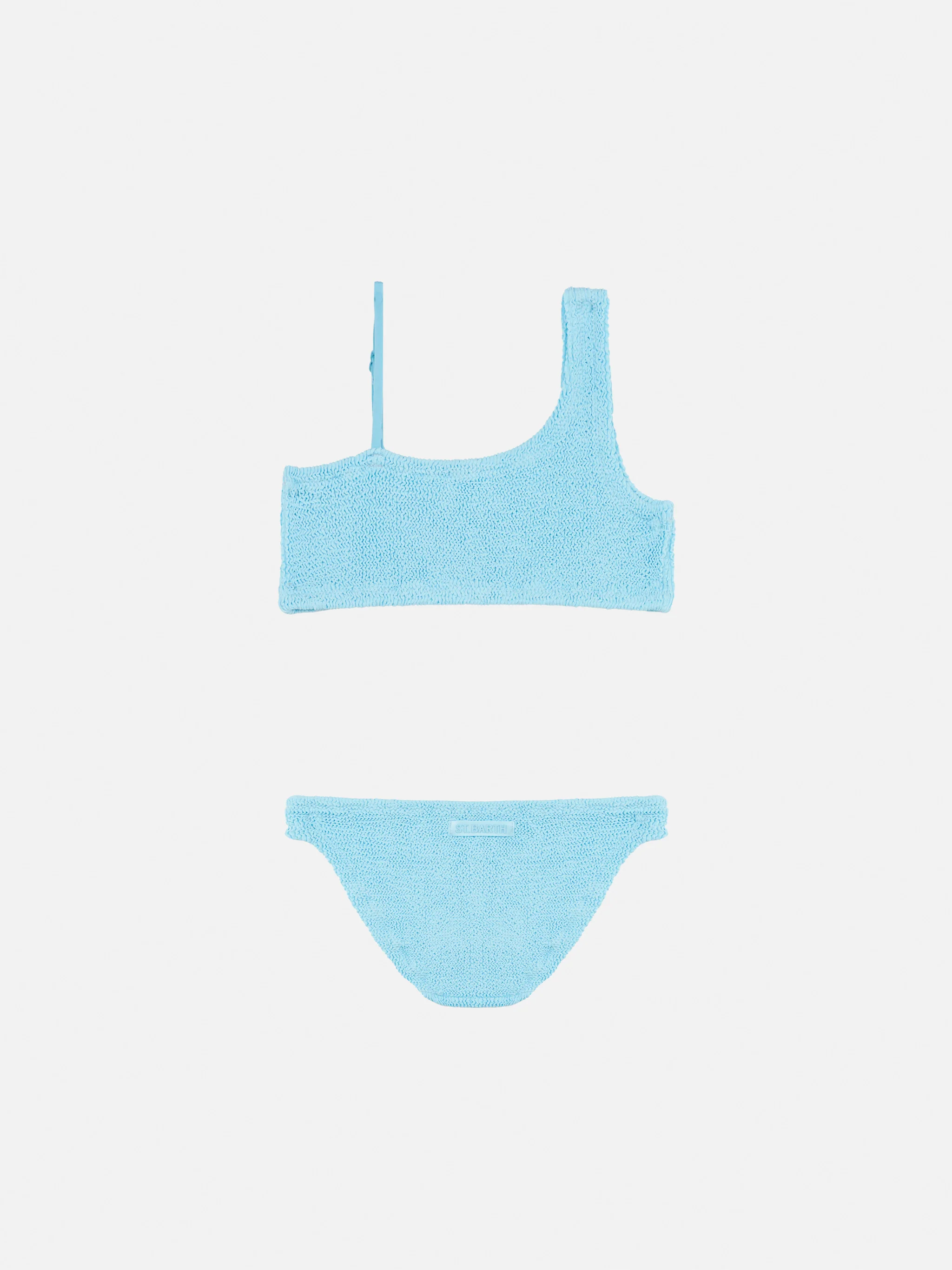 Vivy light blue one-shoulder crinkle bikini - Image 2