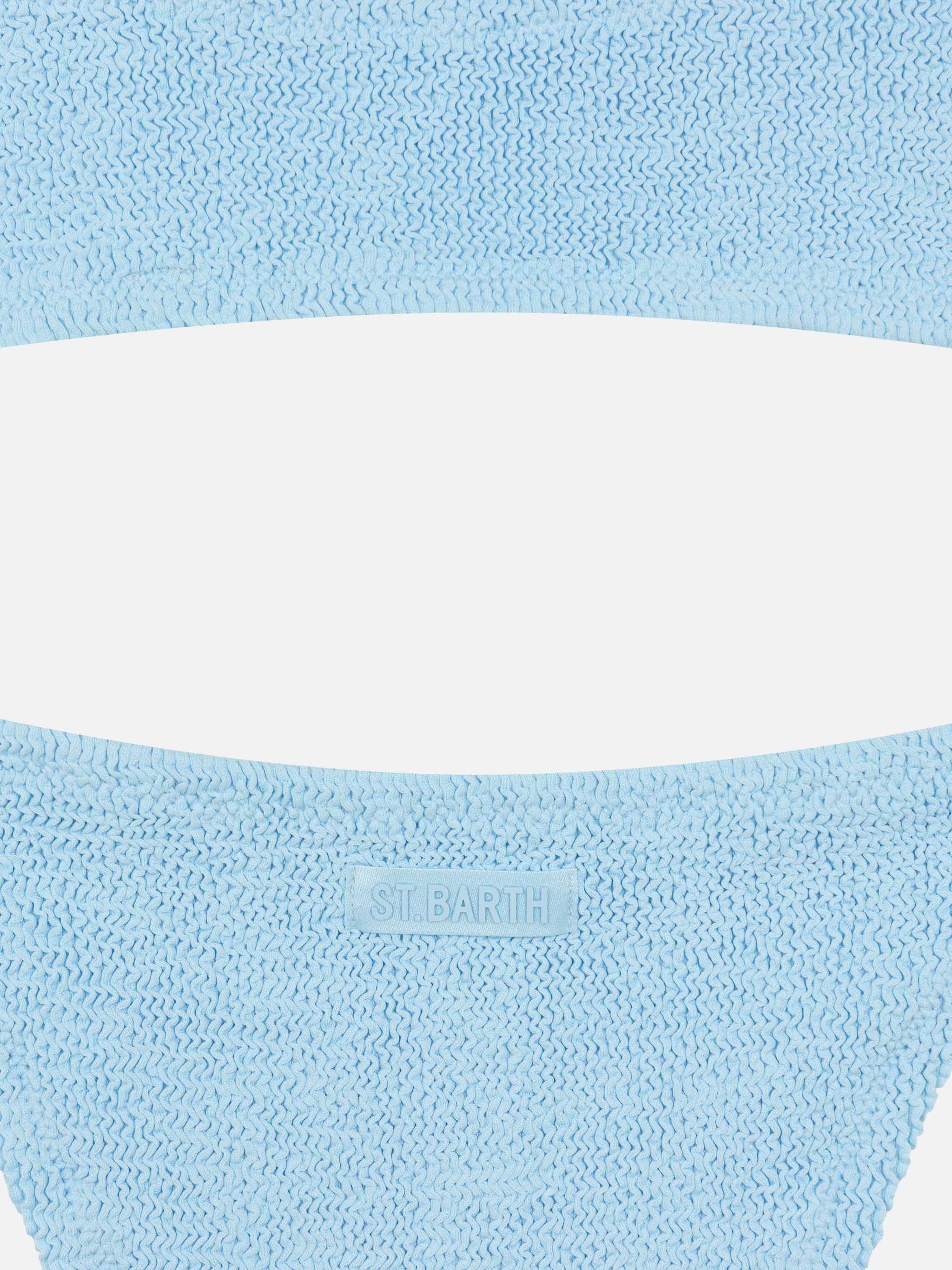 Vivy light blue one-shoulder crinkle bikini - Image 3